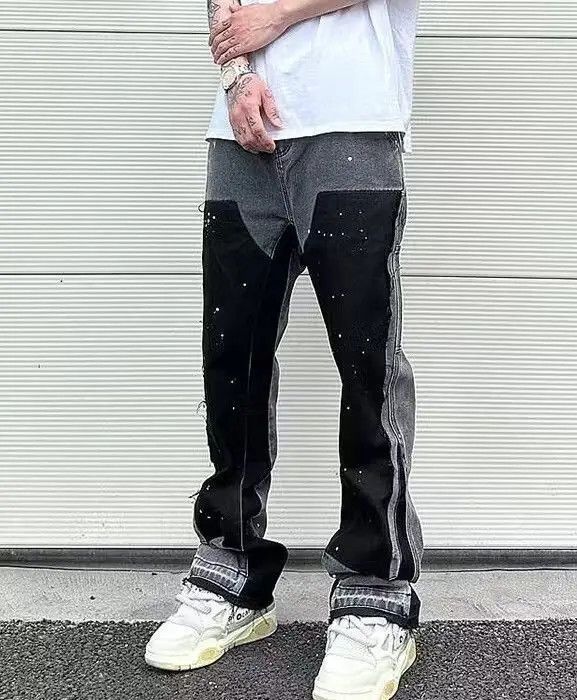 Japanese Brand Black Color Graffiti Flared Denim Pant Size US 32 / EU 48 - 2 Thumbnail