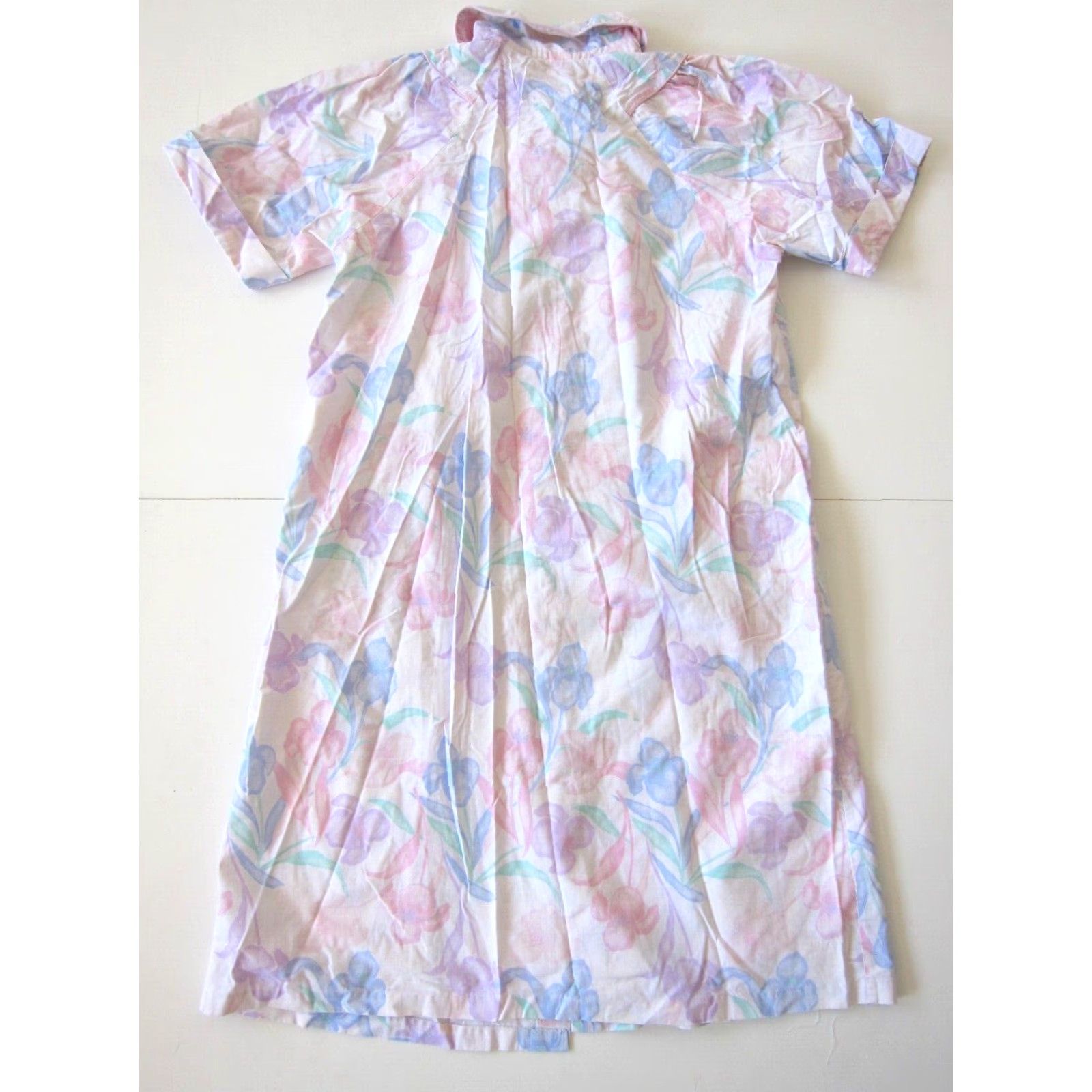 Pinko VINTAGE Coffee Casual Cotton Pink Floral Button Down Pocket Maxi House Dress M Size M / US 6-8 / IT 42-44 - 2 Thumbnail