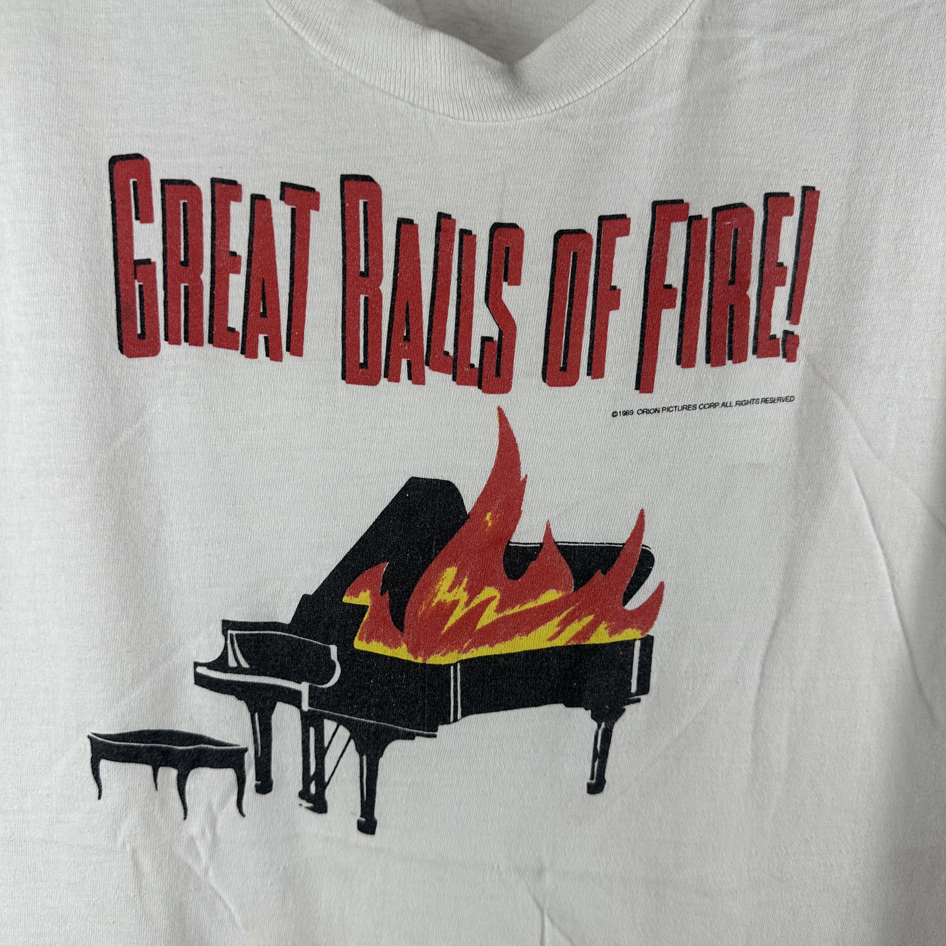 Vintage 1989 Great Balls of Fire! Movie Promo Single Stitch T-Shirt Size US L / EU 52-54 / 3 - 2 Thumbnail