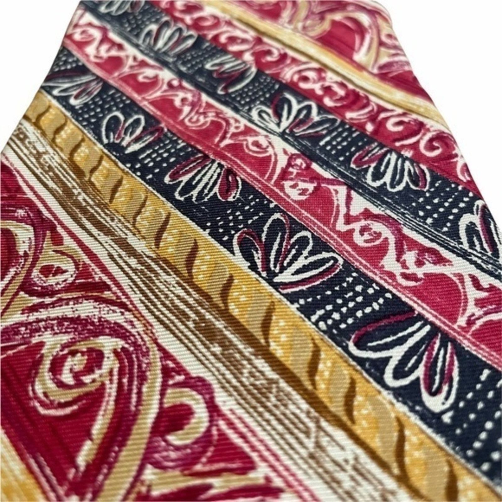 Vintage Vintage Echo Illustrated Stripe Silk Tie Size ONE SIZE - 8 Thumbnail