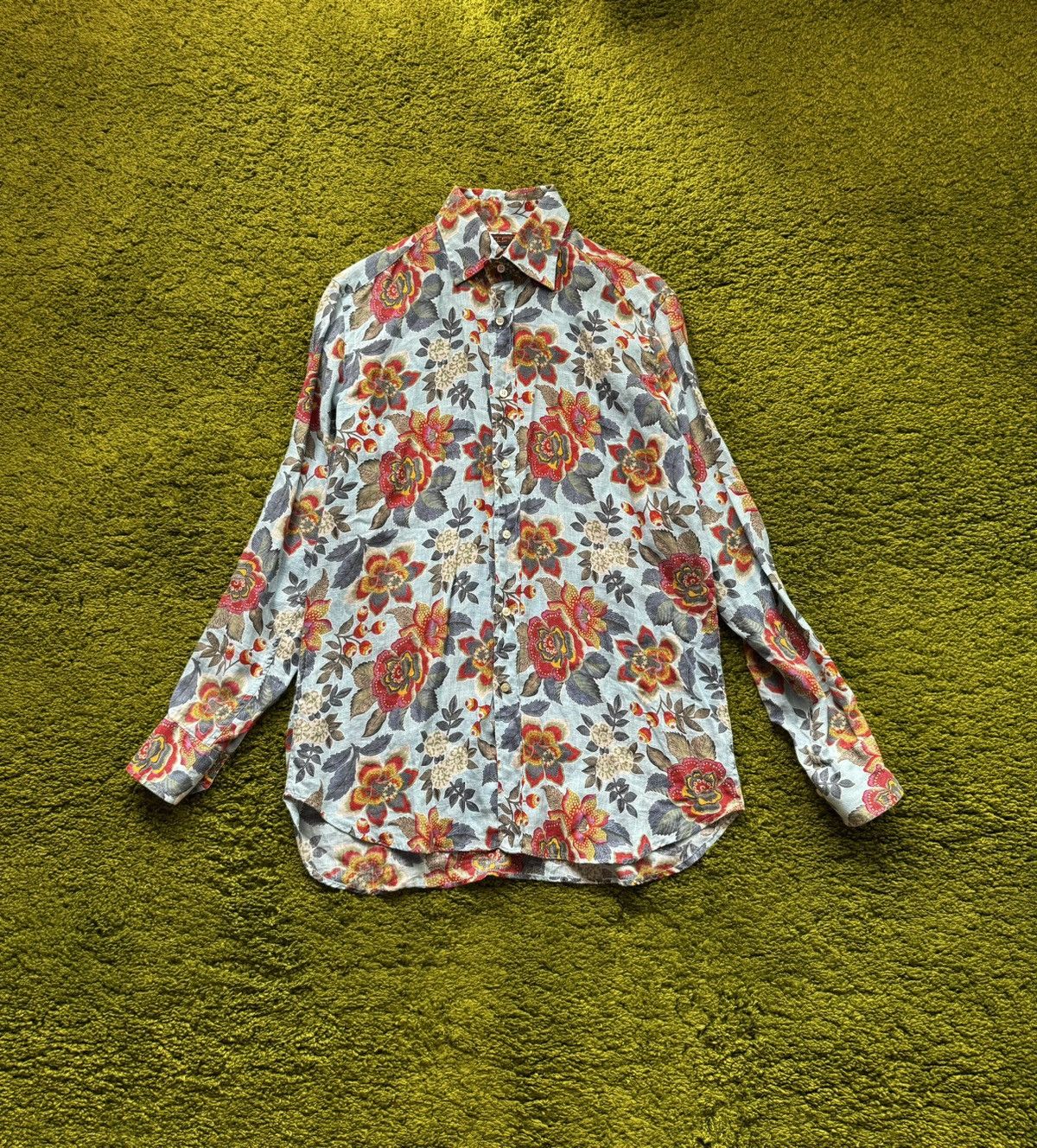 Designer × Etro Etro 100% linen iconic floral pattern buttons up shirt Size US M / EU 48-50 / 2 - 1 Thumbnail