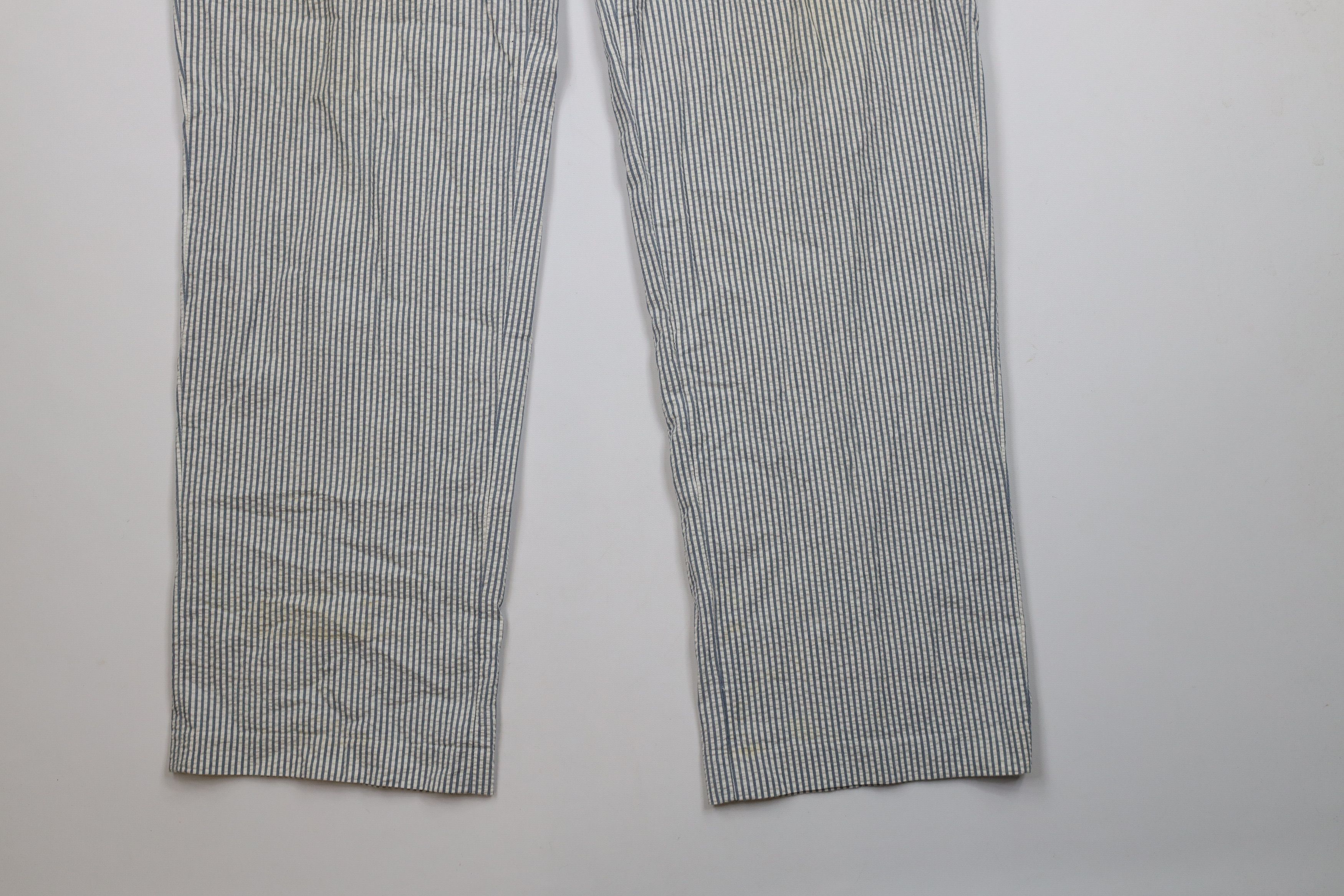 J.Crew × Vintage Vintage 90s J Crew Seersucker Wide Leg Chino Pants Size US 38 / EU 54 - 4 Thumbnail