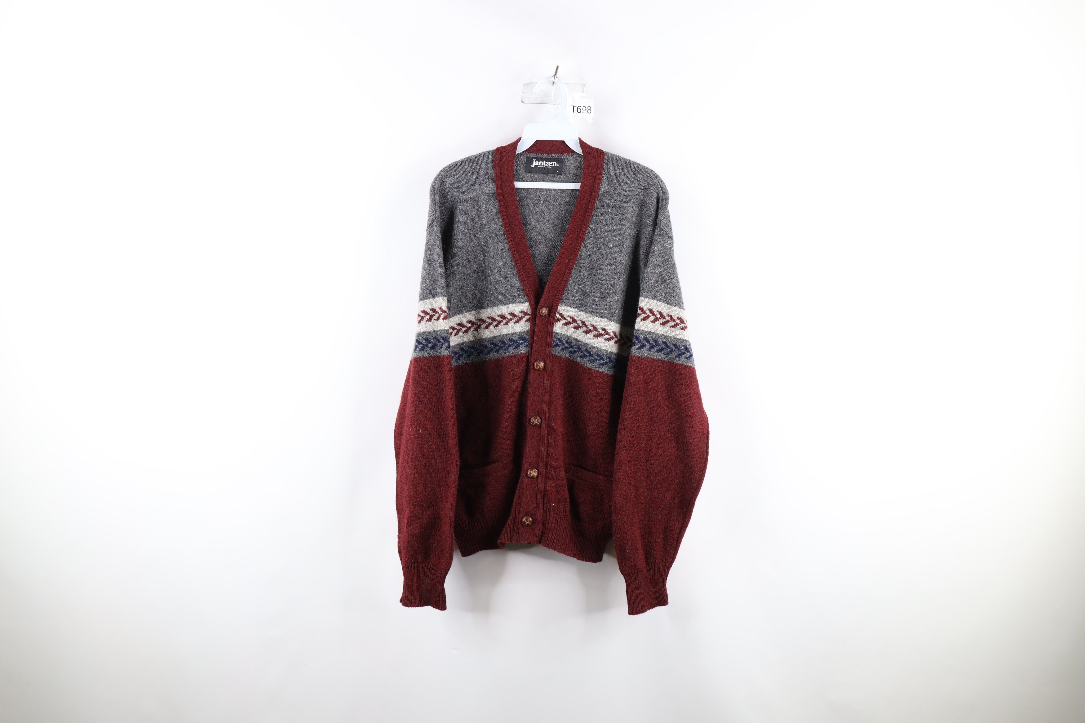 Vintage VINTAGE Sedgewick Crewneck Sweater Red Large Fair Isle 