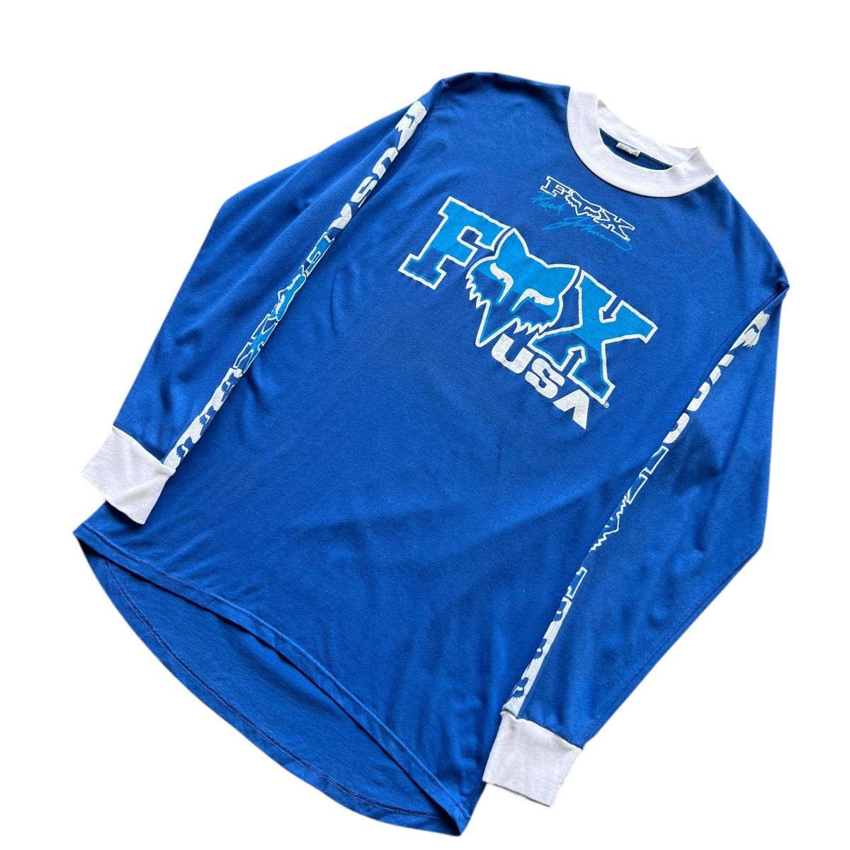 Fox Racing 🔥 Rare Vintage Fox Usa Racing RICK JOHNSON Jersey Size US L / EU 52-54 / 3 - 9 Thumbnail