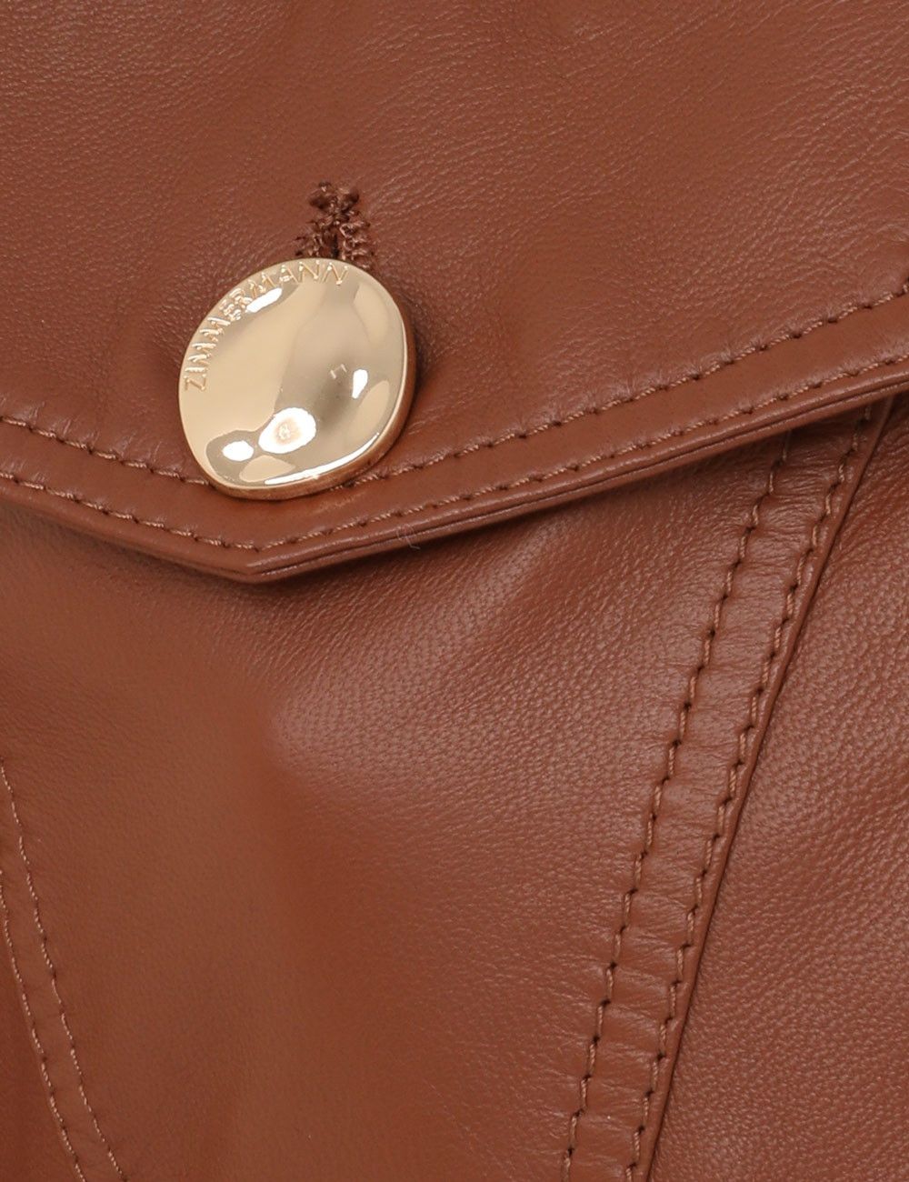 Zimmermann oc11z0525 Tranquillity Leather Jacket in Brown Size L / US 10 / IT 46 - 6 Thumbnail