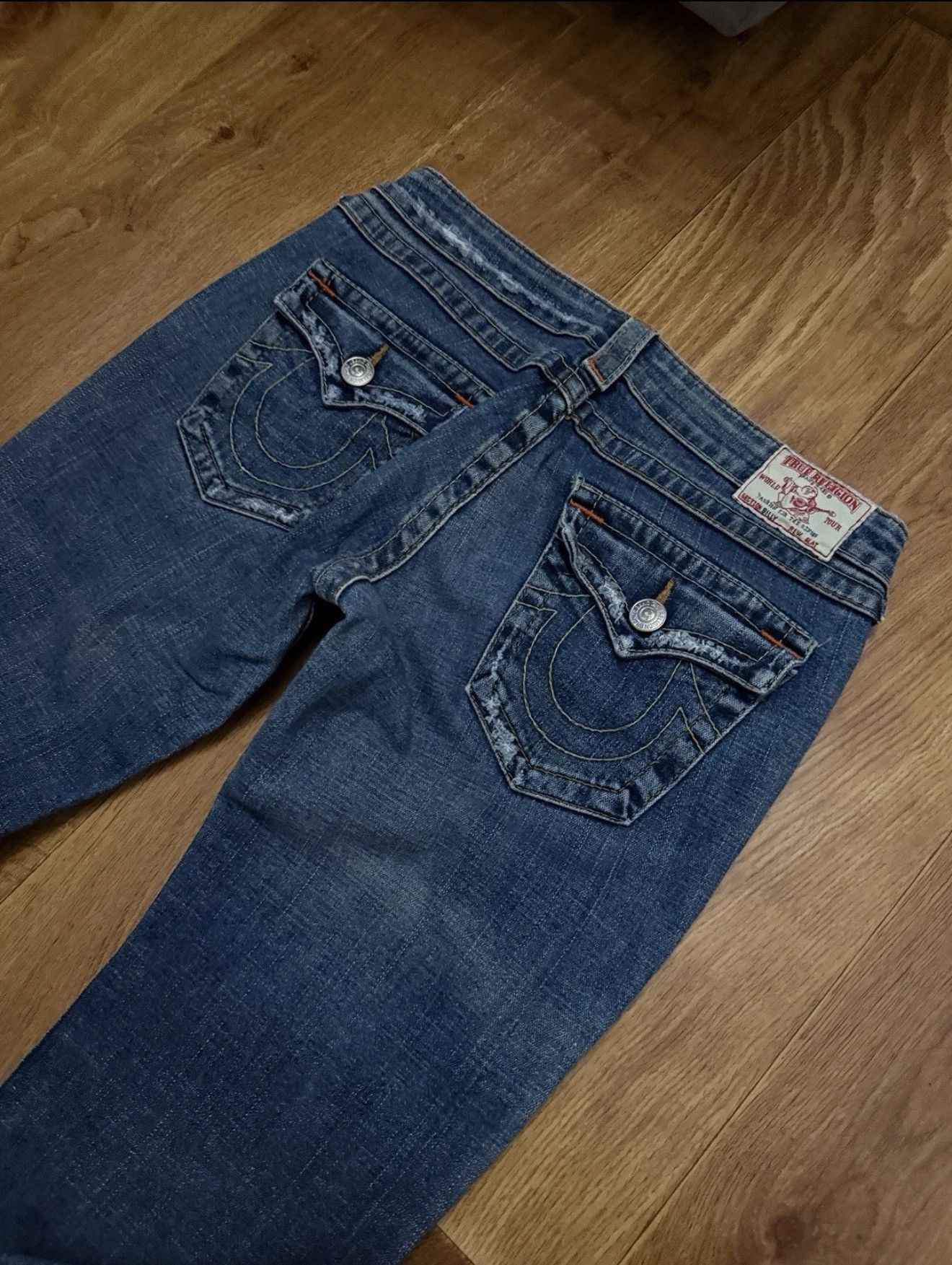 True Religion True Religion Billy Women`s Low Rise Flared Jeans Selvedge Size 29" - 3 Thumbnail