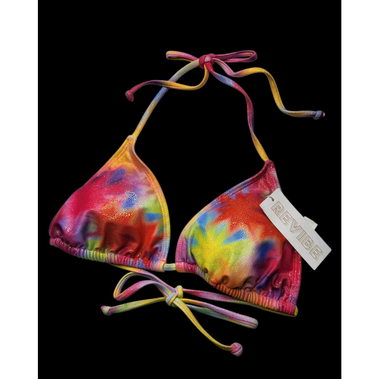 Other NWT DIPPIN DAISY'S Tie Dye Triangle Bikini Glitter Top S Size S / US 4 / IT 40 - 7 Thumbnail