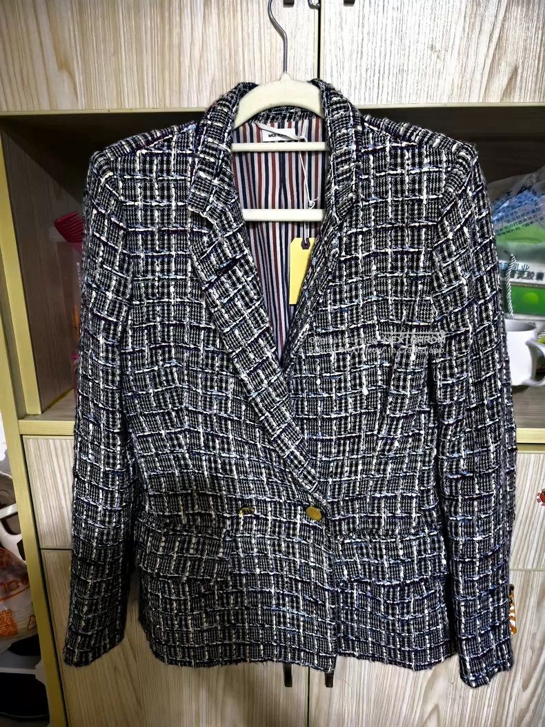 Thom Browne Thom Browne Multi Wool Silk Striped Plaid Fitted Blazer Size Size L / US 10 / IT 46 - 1 Thumbnail