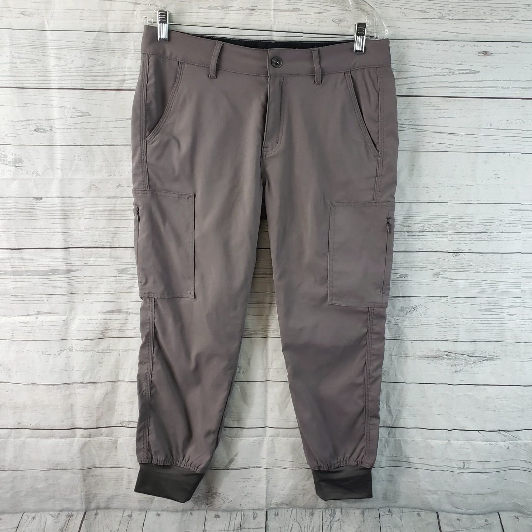 Prana Prana Womens Jogger Pants Sz 8 Gray Sky Cannon Mid Rise Cargo Pockets Fashion Pants Women Wide-Coverage Casual Pants Size 30" / US 8 / IT 44 - 2 Thumbnail