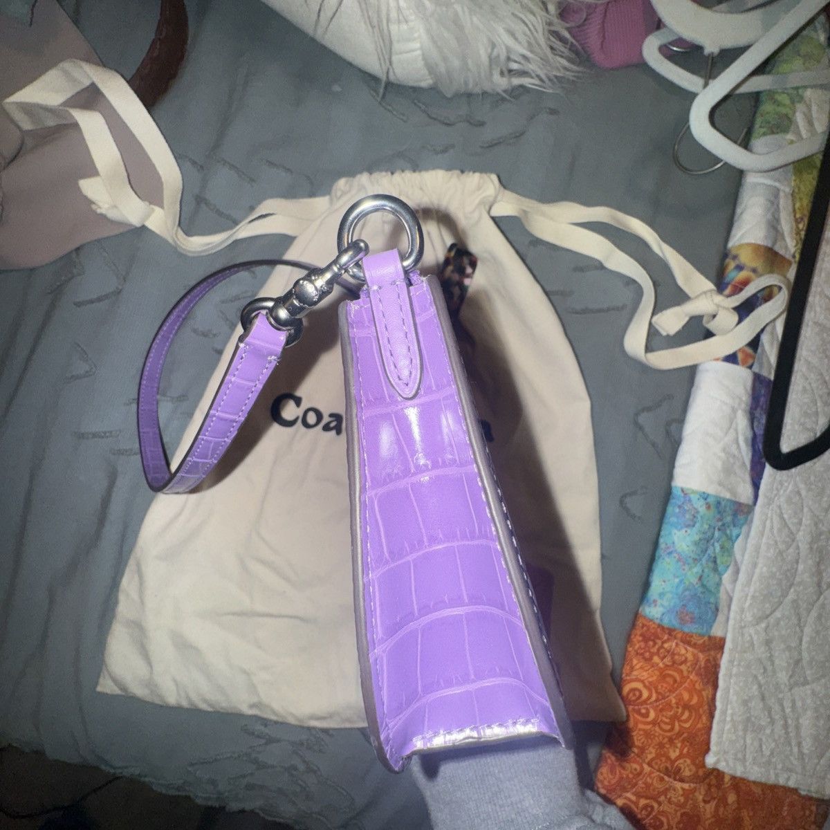 Coach Coachtopia New Never Used Purple Croc Print Baguette Size ONE SIZE - 11 Thumbnail