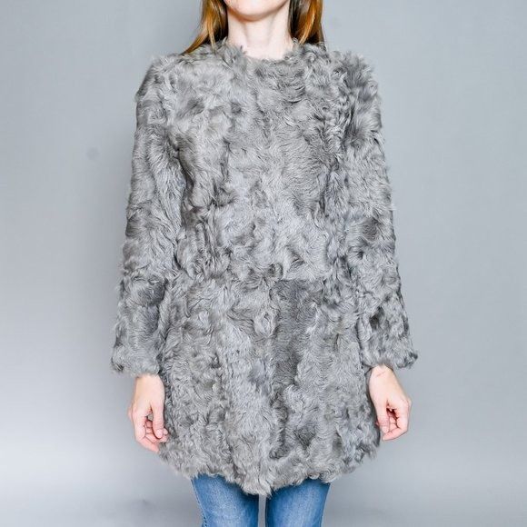 Vintage 440. VINTAGE 1970s Gray Genuine Sheepskin Fur Jacket Small Size S / US 4 / IT 40 - 9 Thumbnail