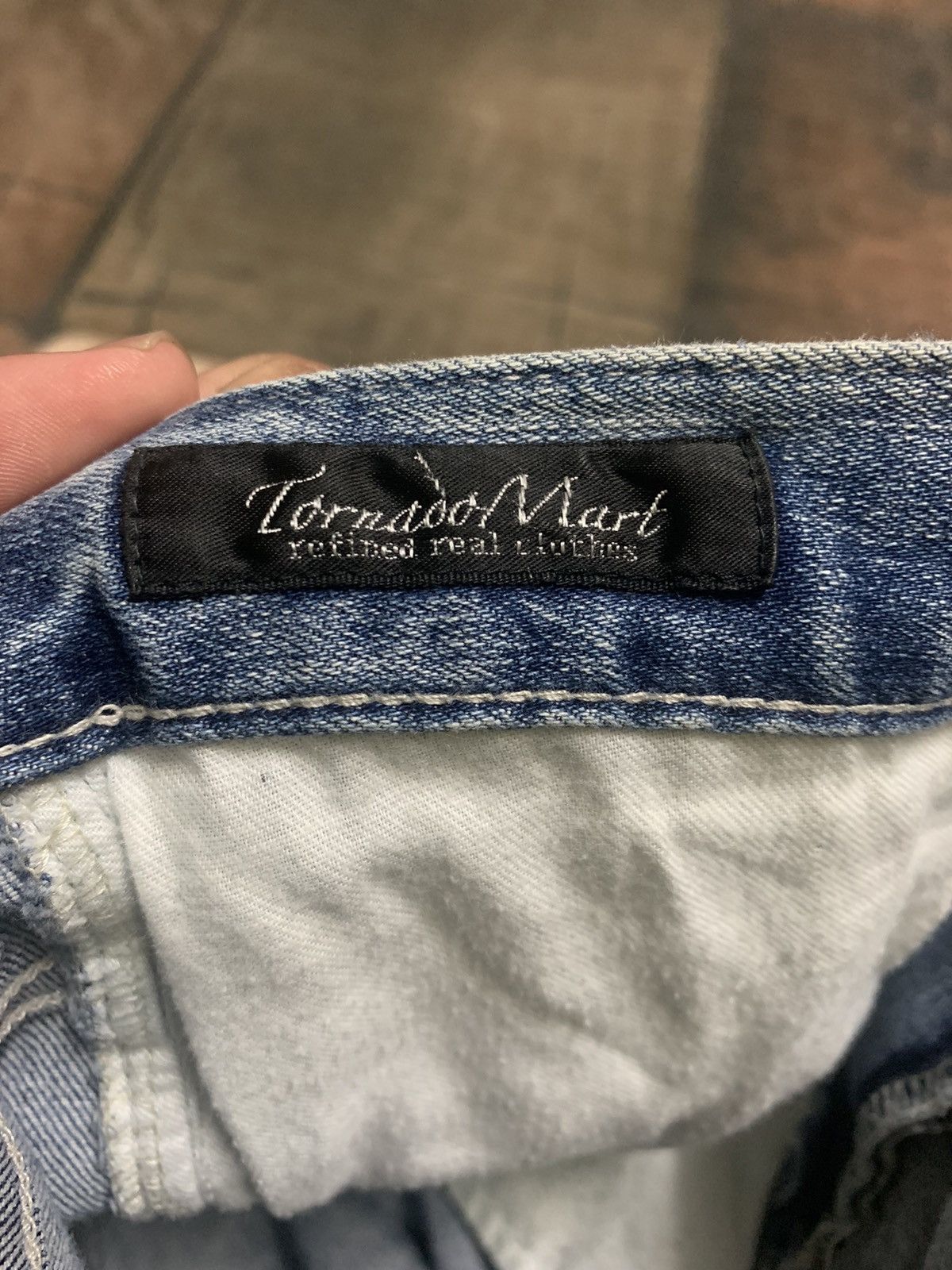 Japanese Brand × Tornado Mart TORNADO MART SLIM SKINNY WHISKERED BORO WASHED JAPANESE Size US 32 / EU 48 - 7 Thumbnail