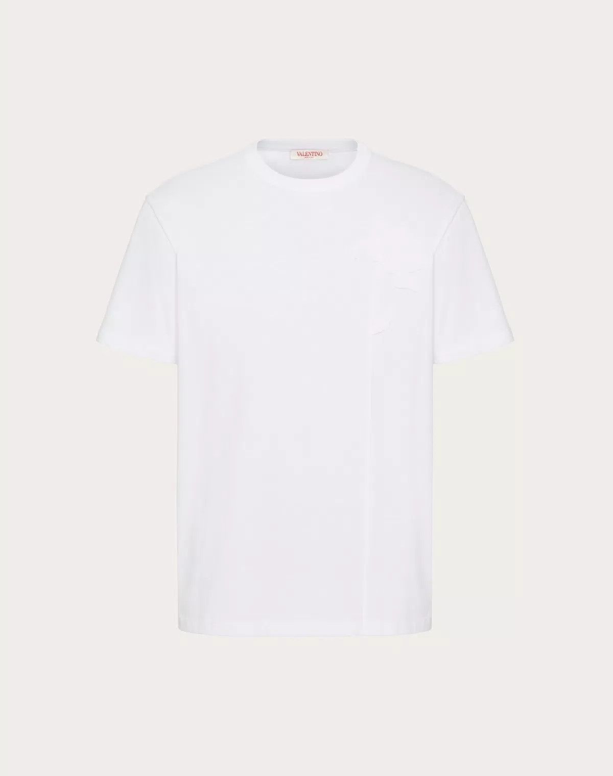 Valentino oc11z0725 Mercerised Cotton T-Shirt in White Size US L / EU 52-54 / 3 - 1 Thumbnail