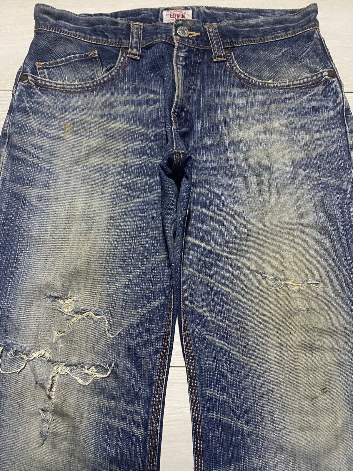 Junya Watanabe Vintage Edwin XV Buckle Back Wide Leg Baggy Bootcut Jeans Size US 36 / EU 52 - 3 Thumbnail