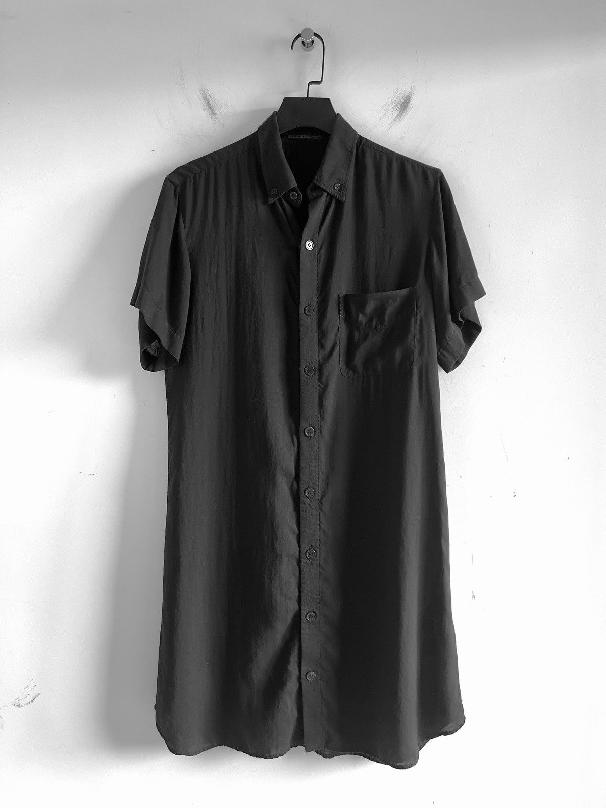 Yohji Yamamoto Yohji Yamamoto +Noir - CELLULOSE HALF LONG SHIRT DRESS Size XS / US 0-2 / IT 36-38 - 1 Thumbnail