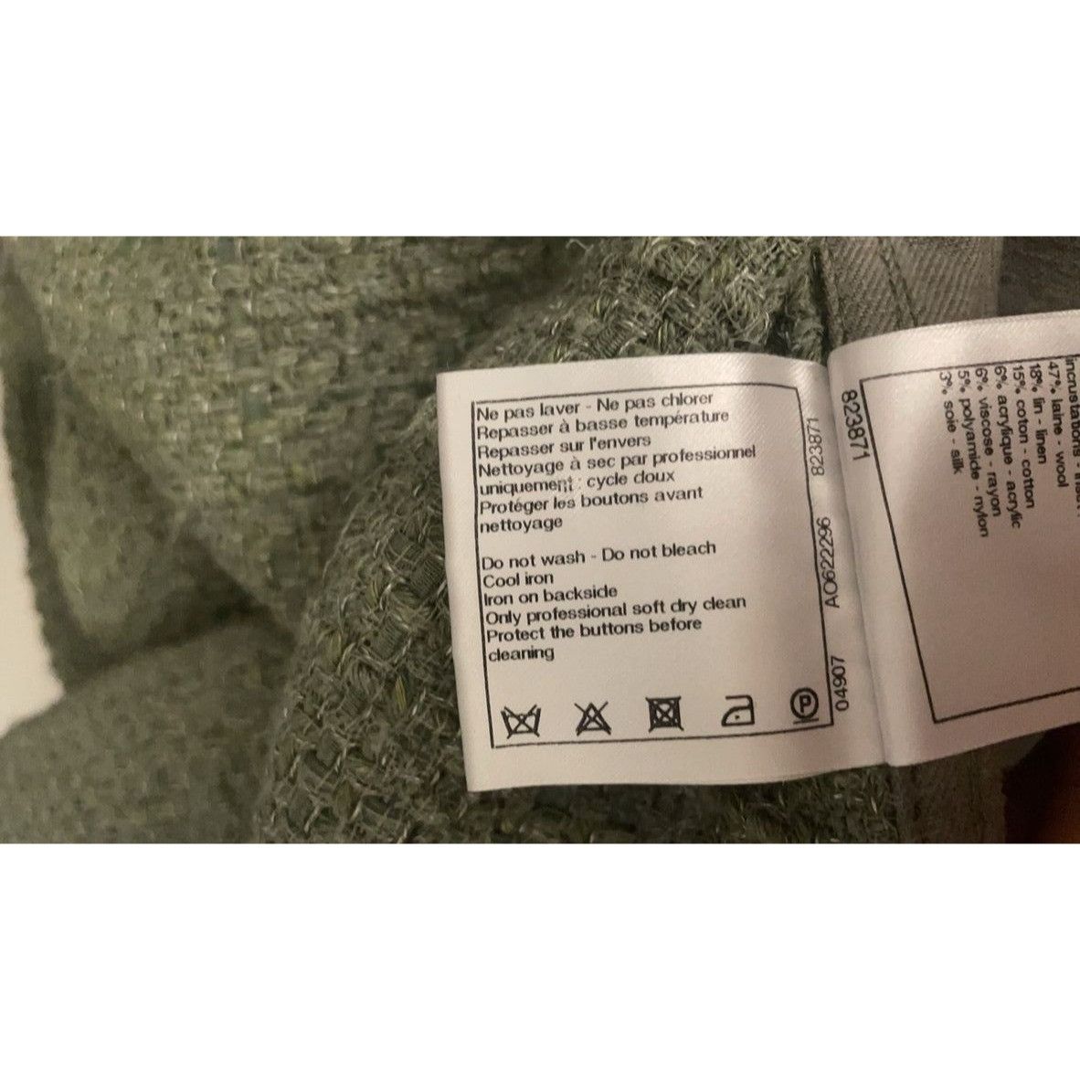Chanel Chanel Military-Inspired Olive Green Jacket With Textured Tw Size XXS / US 00 / IT 34 - 14 Thumbnail