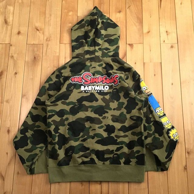 Bape BAPE × THE SIMPSONS 1st Camo Green Full Zip Hoodie APE Milo Size US M / EU 48-50 / 2 - 3 Thumbnail