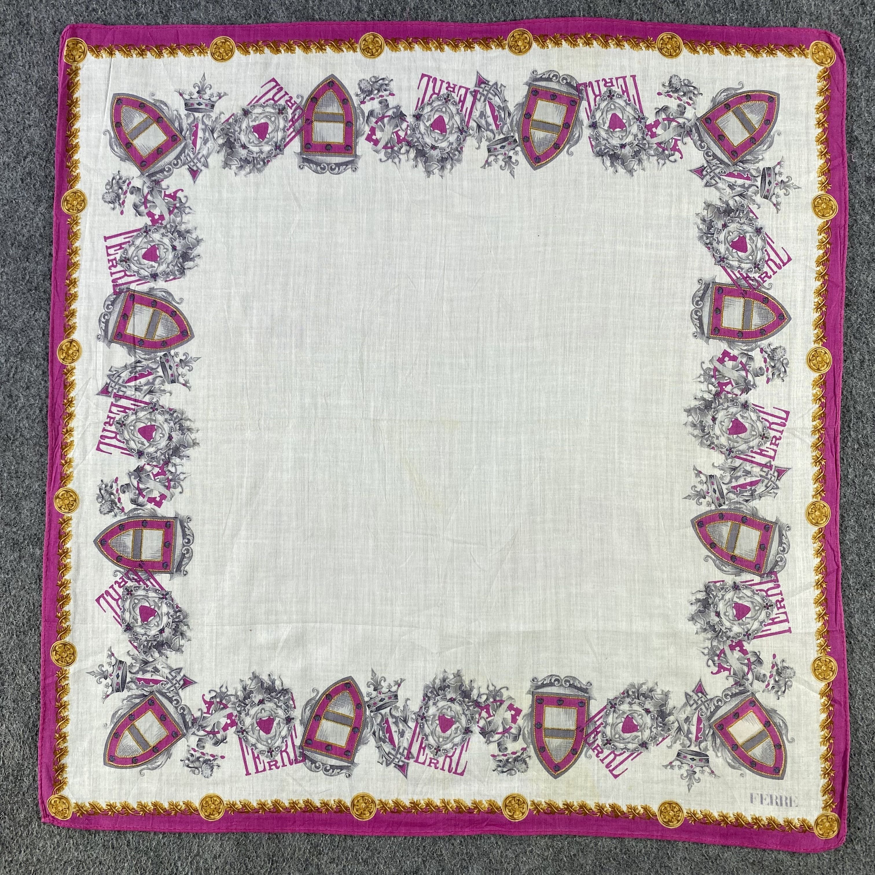 Vintage Ferre Handkerchief/Neckerchief/Bandana HC844 Size ONE SIZE - 1 Thumbnail