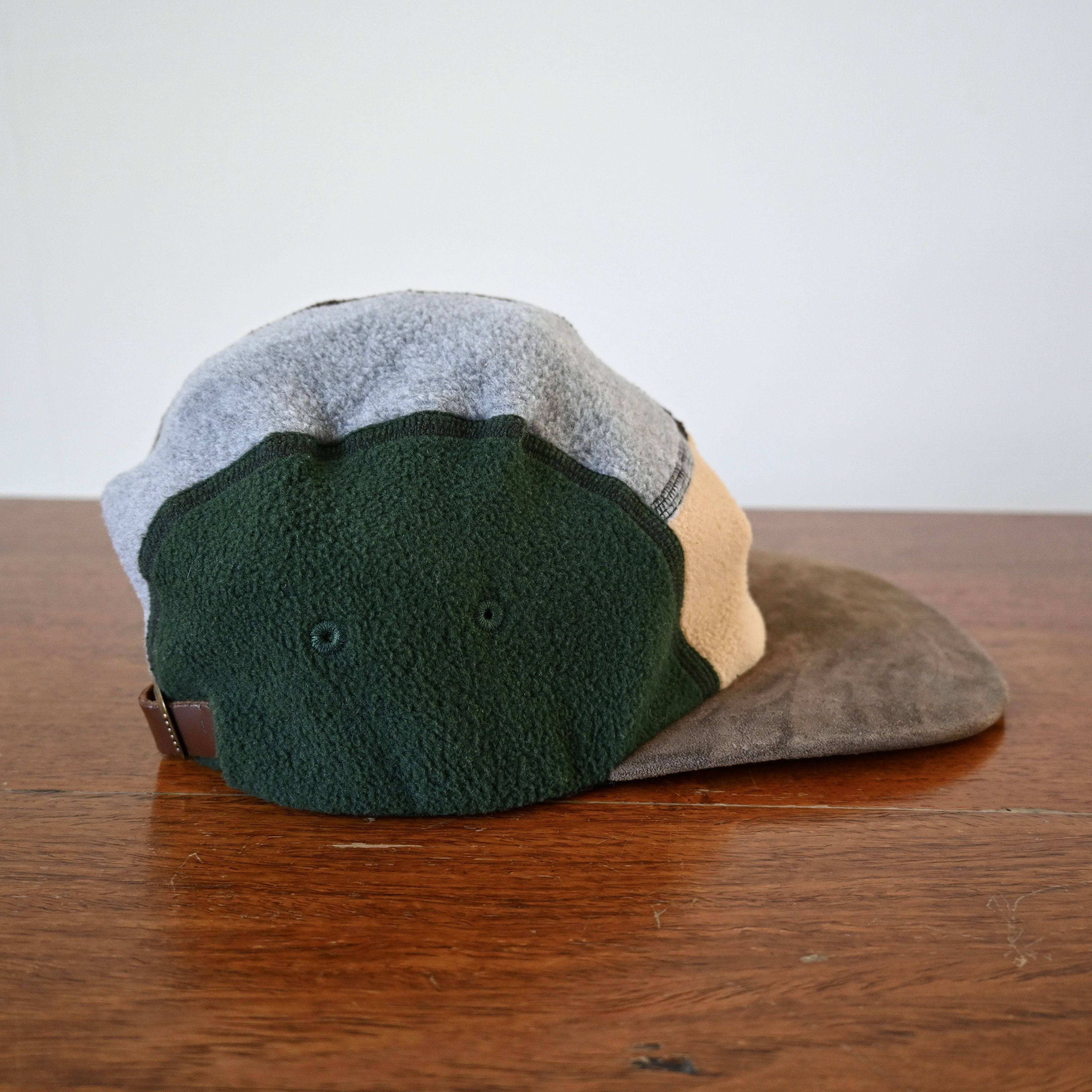 BEAMS Plus multi color fleece 5 panel hat with suede visor