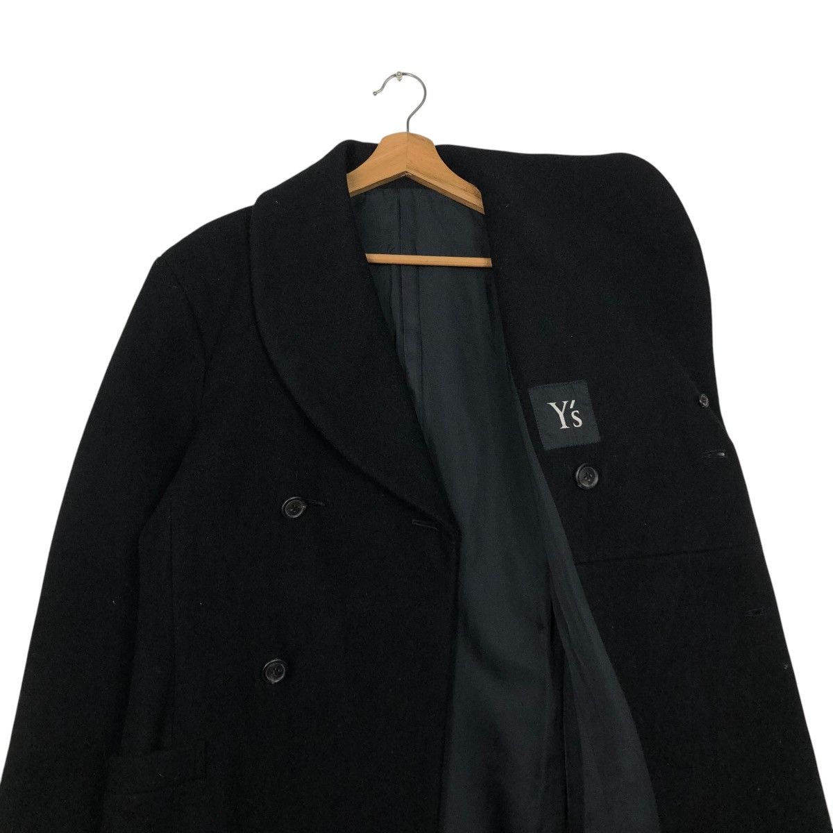 Yohji Yamamoto 🔥ICONIC BLACK Y’S YOHJI YAMAMOTO LONG JACKET DOUBLE BREAST Size M / US 6-8 / IT 42-44 - 15 Thumbnail