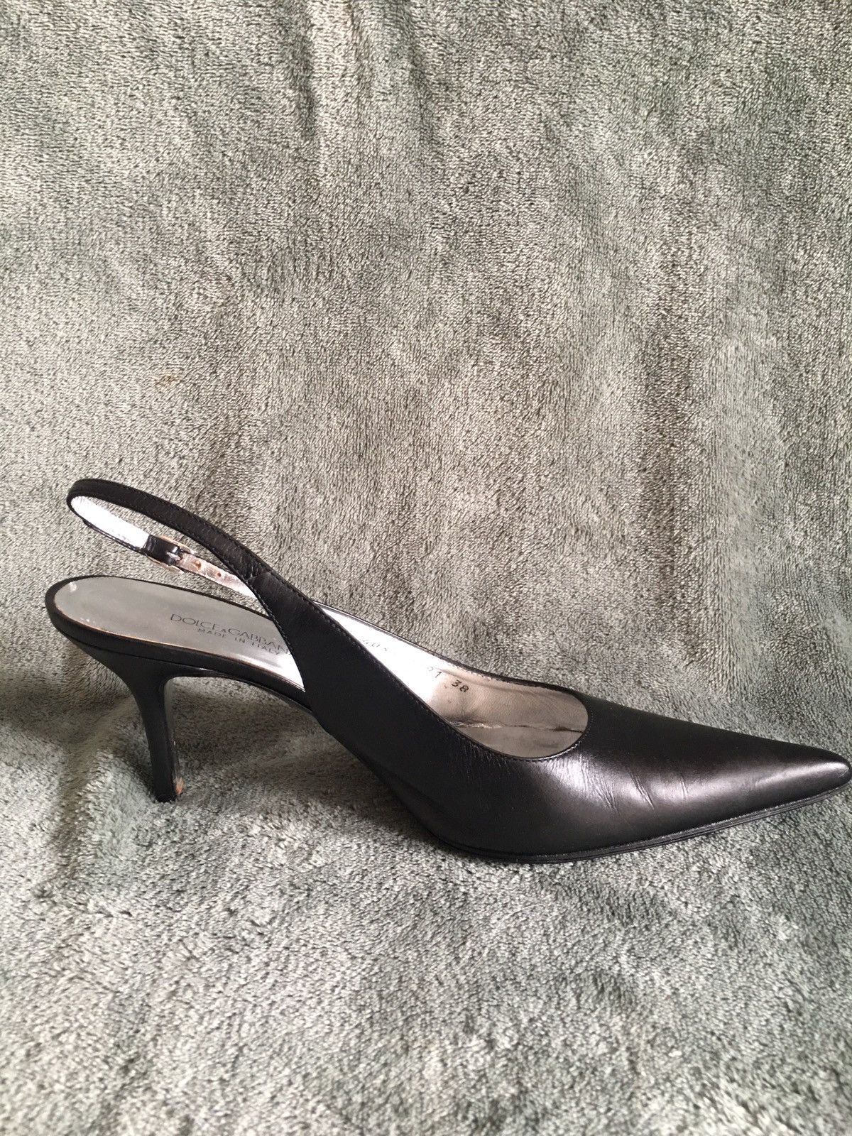 Dolce & Gabbana Dolce & Gabbana Black Leather Sling Heels Pumps EU 38 Size US 8 / IT 38 - 5 Thumbnail