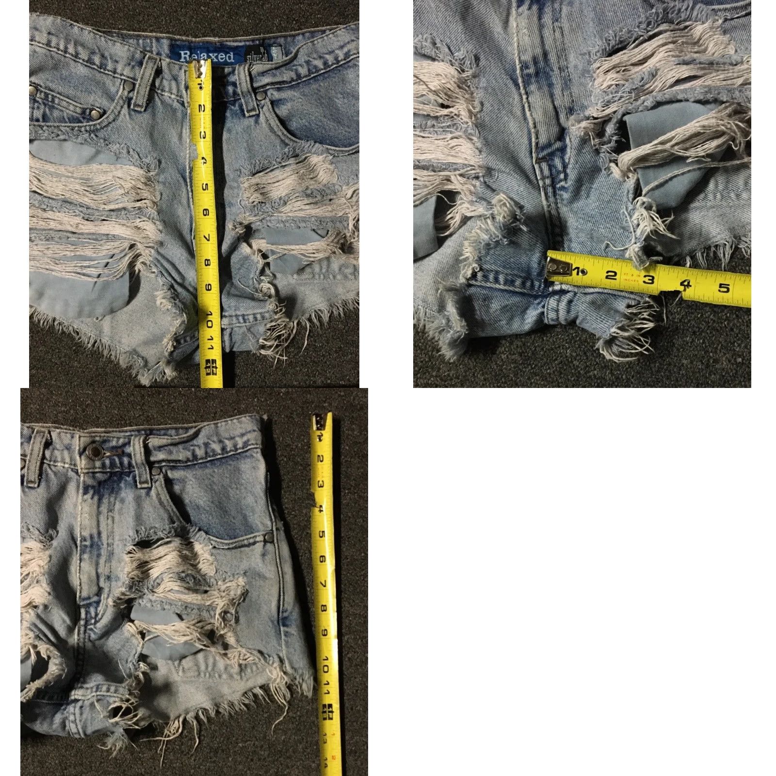 Levi's VINTAGE Levis Silvertab 90s Distressed Thrashed Cut Off Jean Shorts 28 Women Blue Grunge Punk Biker Retro Rock Casual Size 28" / US 6 / IT 42 - 8 Thumbnail