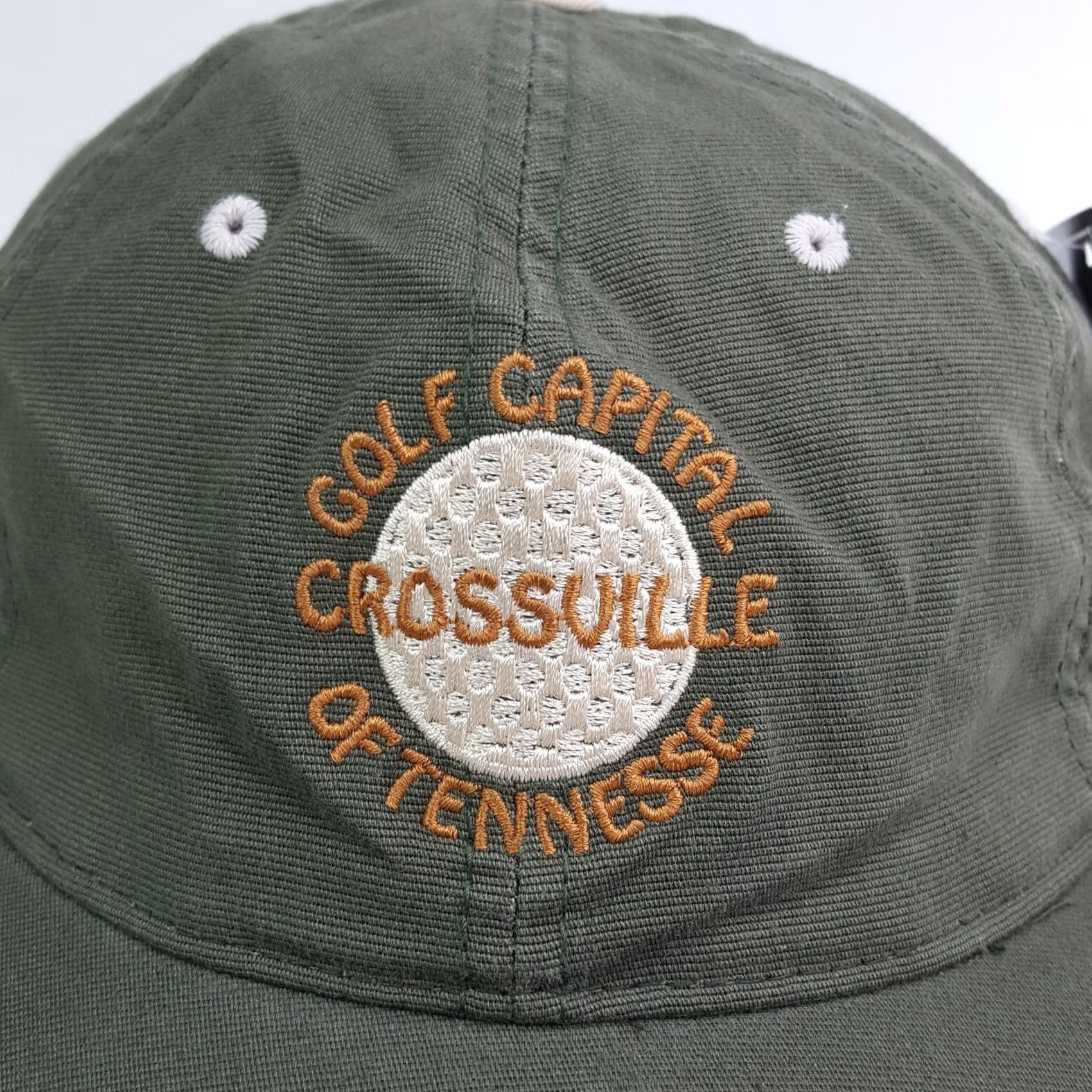 Vintage VINTAGE Crossville Golf Green PGA Stretch Outdoor Sports Hat Baseball Cap Mens One Size Green Golf Retro 90s Town Talk Size ONE SIZE - 3 Thumbnail