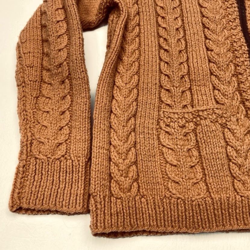 Vintage VINTAGE Vintage Chunky Cable Knit Full Zip Sweater Womens Medium Hand Made Unbranded 80s Size M / US 6-8 / IT 42-44 - 3 Thumbnail