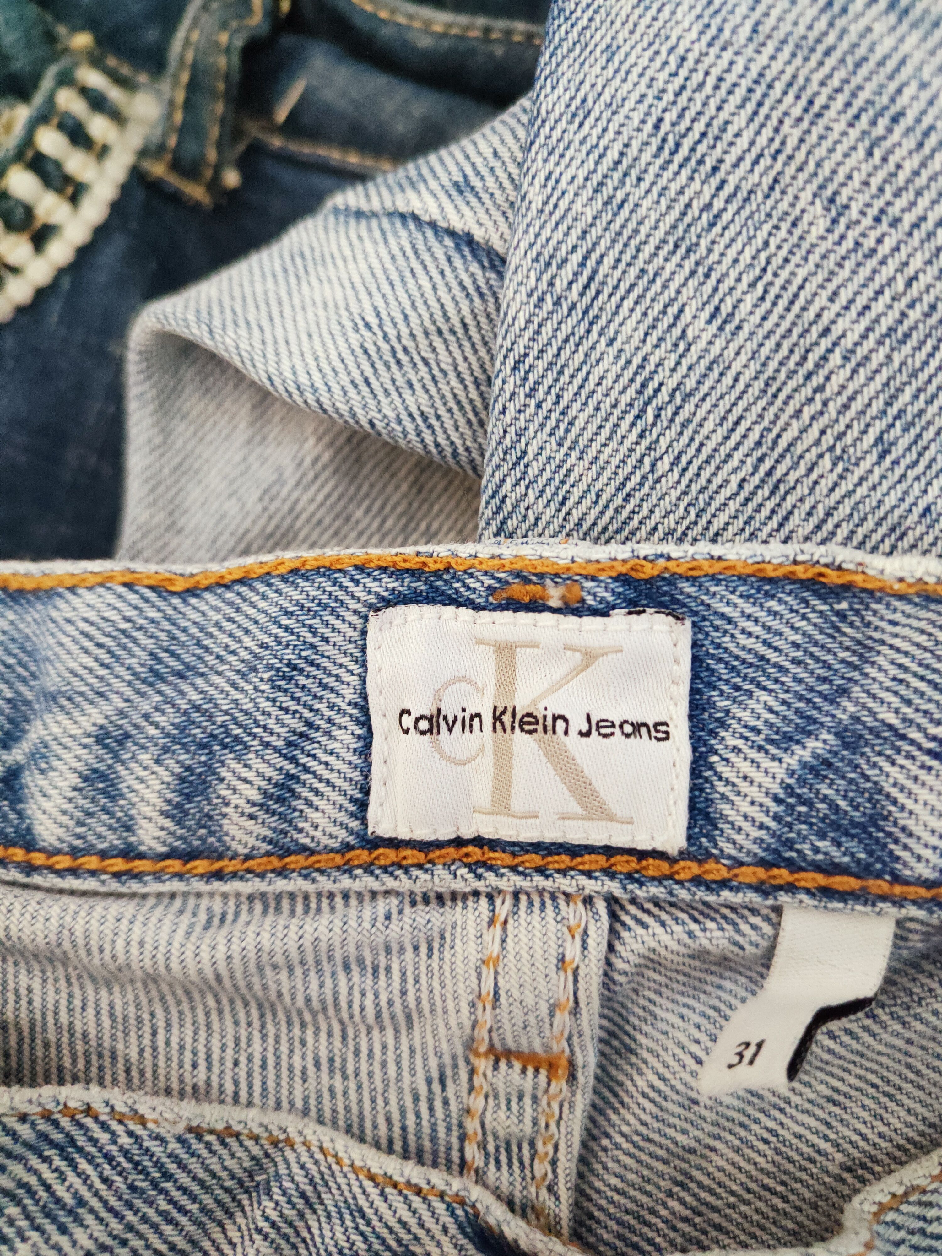 Calvin Klein × Vintage Calvin Klein Blue Faded Distressed Ripped Jeans Size US 31 - 18 Thumbnail