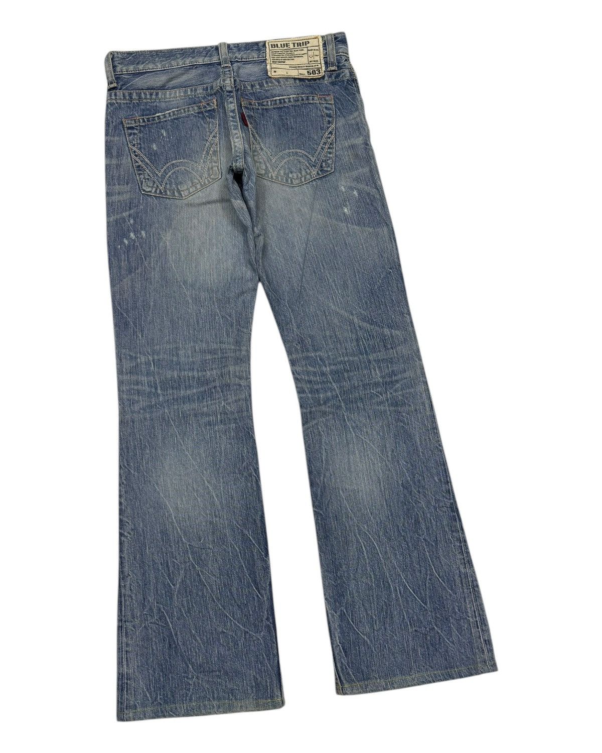 Edwin Flare Jeans Edwin 503 Bootcut Distressed Denim Jeans Size 31" - 4 Thumbnail