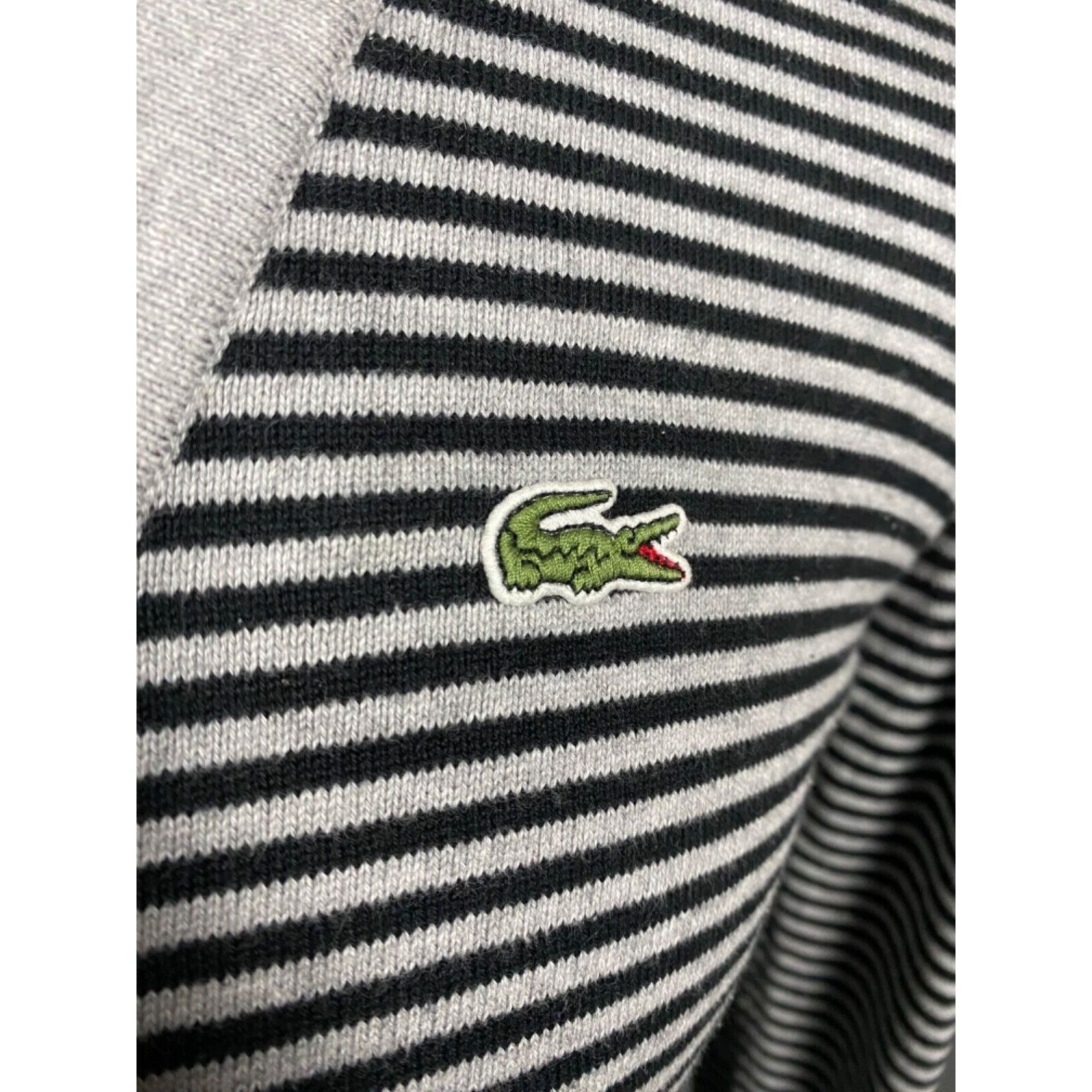 Lacoste Lacoste LIVE! Small Logo Men's Gray Striped Cardigan Sweater Size US XXL / EU 58 / 5 - 8 Thumbnail