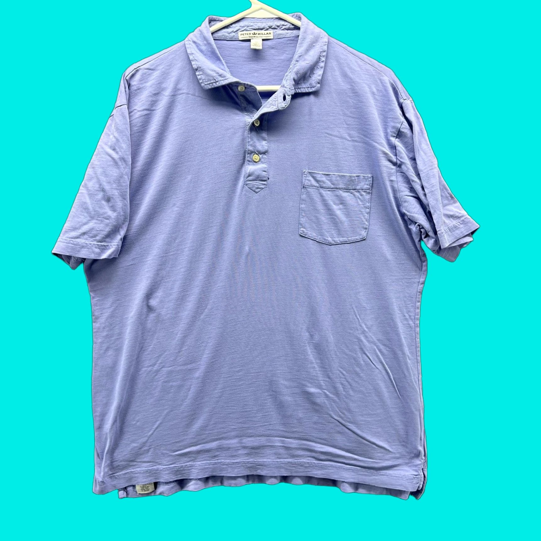 Peter Millar Peter Millar Polo Shirt Mens M Blue Pima Cotton Pocket Tailored Fit Casual Shirt Mens Size US M / EU 48-50 / 2 - 1 Thumbnail