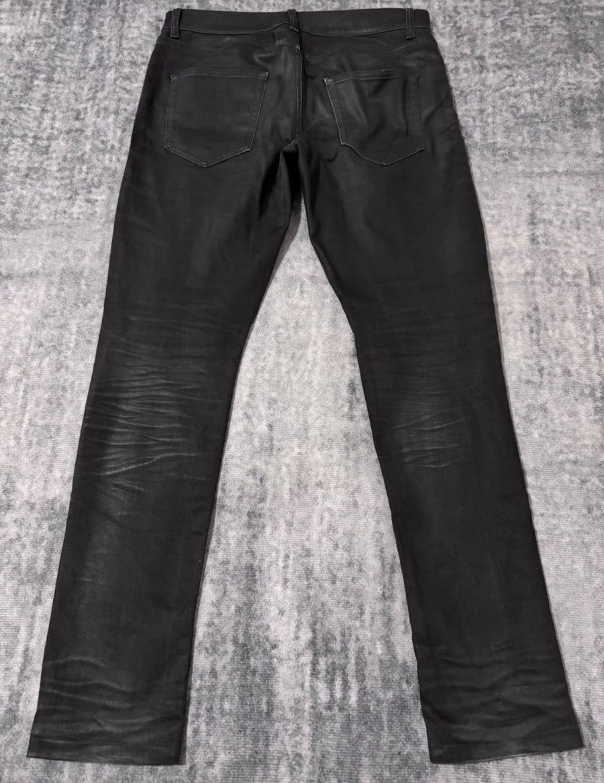 Saint Laurent Paris SLP 16FW Knee Slash Waxed Finish Basic Denim Jeans Size US 31 - 2 Thumbnail