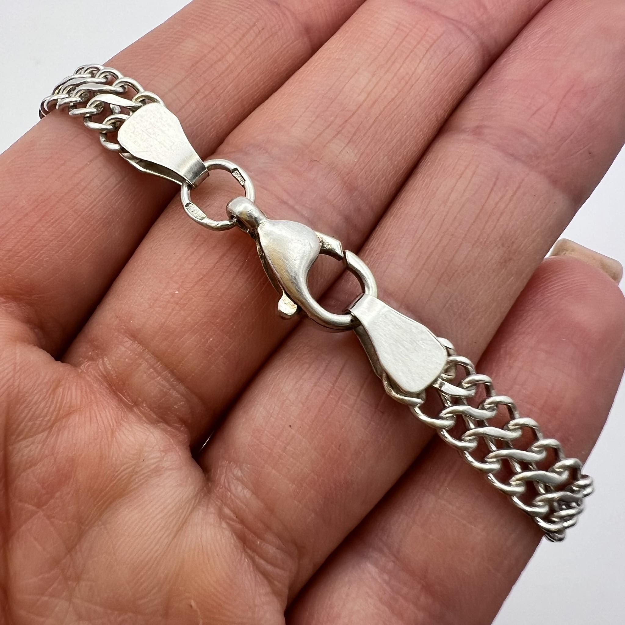 Sterling Silver Huge Vintage Sterling Silver 925 Bracelet Marked 9.4 gr Size ONE SIZE - 6 Thumbnail