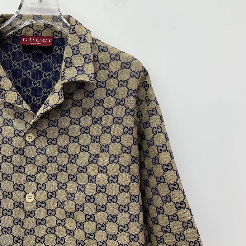 Gucci Gucci Brown logo jacquad full-print linen lapel single-bre Size US M / EU 48-50 / 2 - 3 Thumbnail