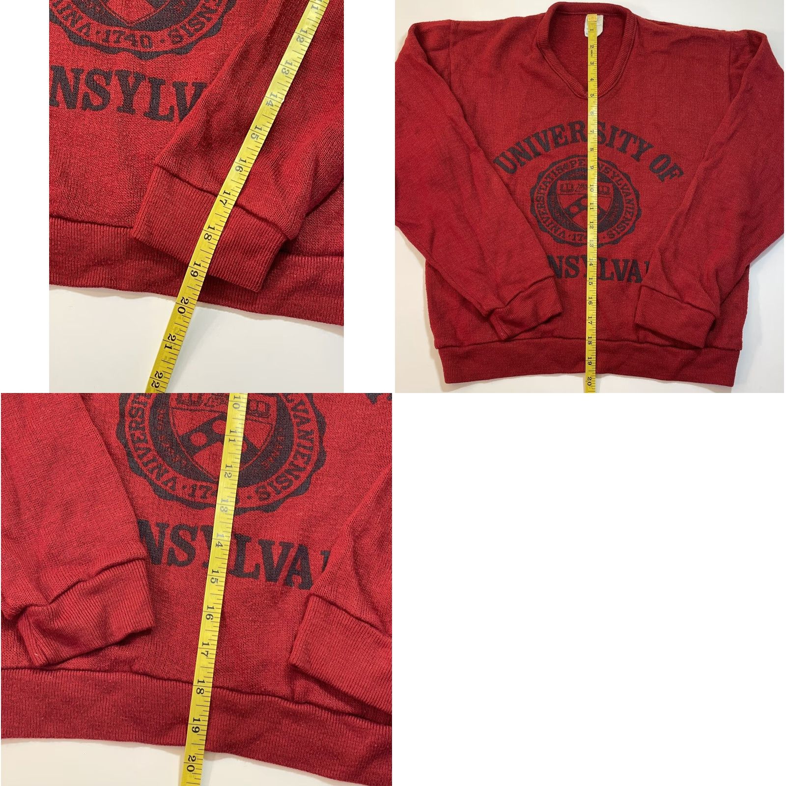 Vintage VINTAGE University of Pennsylvania 1960s Historic Sweater Red Cotton Mens Small Size US S / EU 44-46 / 1 - 8 Thumbnail