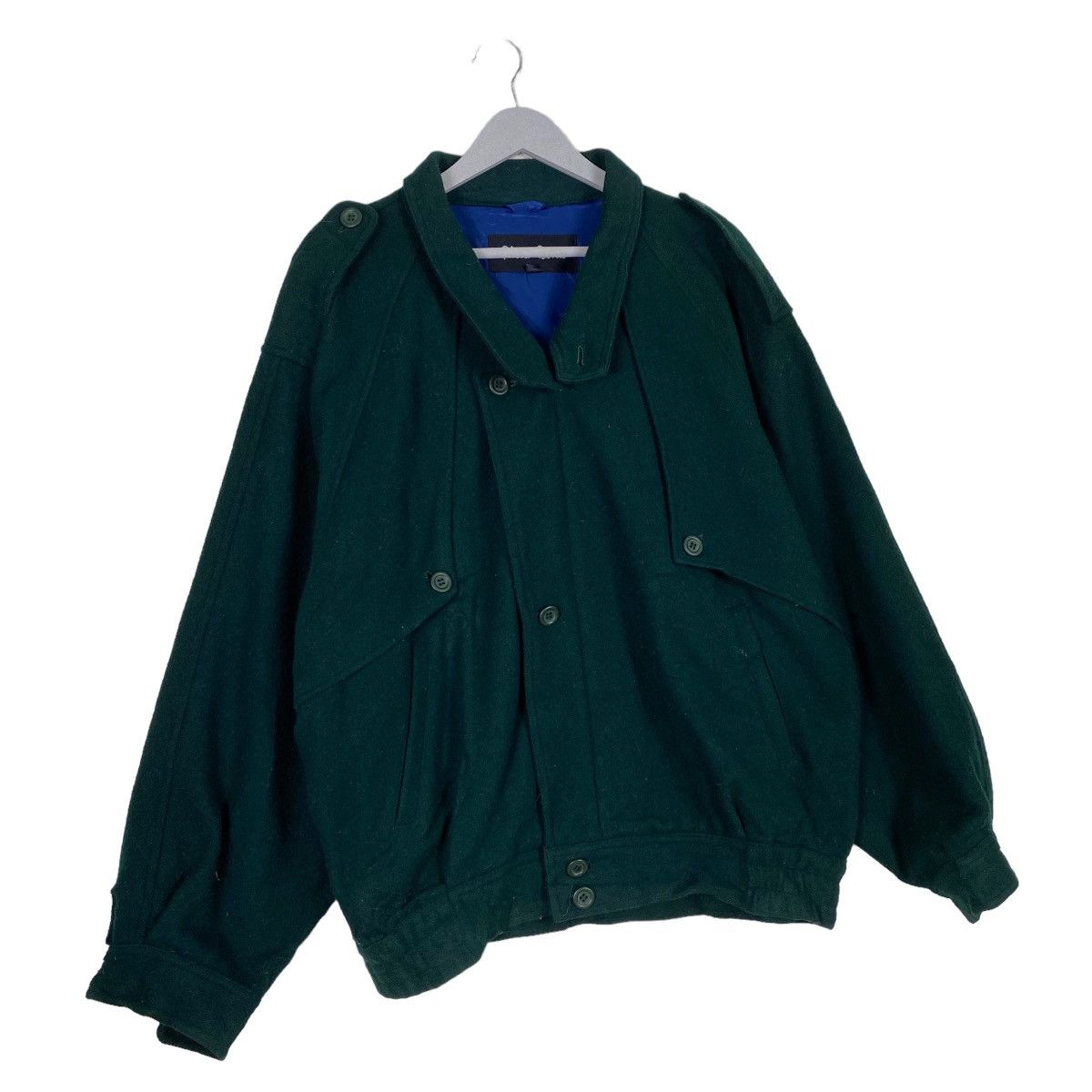 Addict Clothes Japan Vintage 90s Pierre Bonee Green Bomber Wool Jacket Size US L / EU 52-54 / 3 - 3 Thumbnail