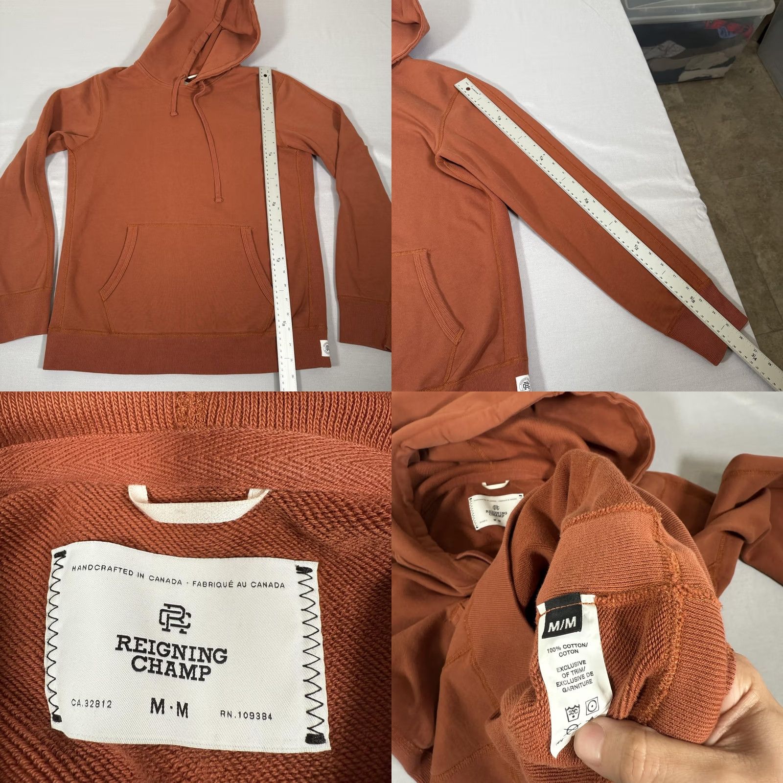 Reigning Champ Reigning Champ Hoodie Mens M Regular Solid Brown Cotton Knit Front Kangaroo Pocket Hooded Sweatshirt Pullover Size US M / EU 48-50 / 2 - 8 Thumbnail