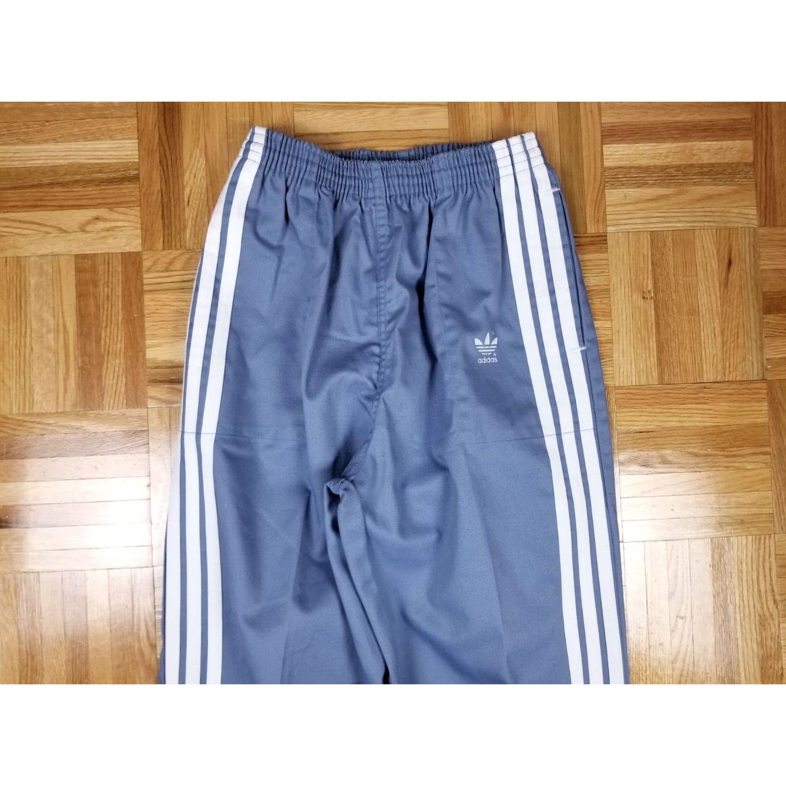 Adidas VINTAGE adidas TRACK PANTS Mens Medium Cotton Sky Blue 80's Old School Hip Hop Belted Size US 31 - 2 Thumbnail