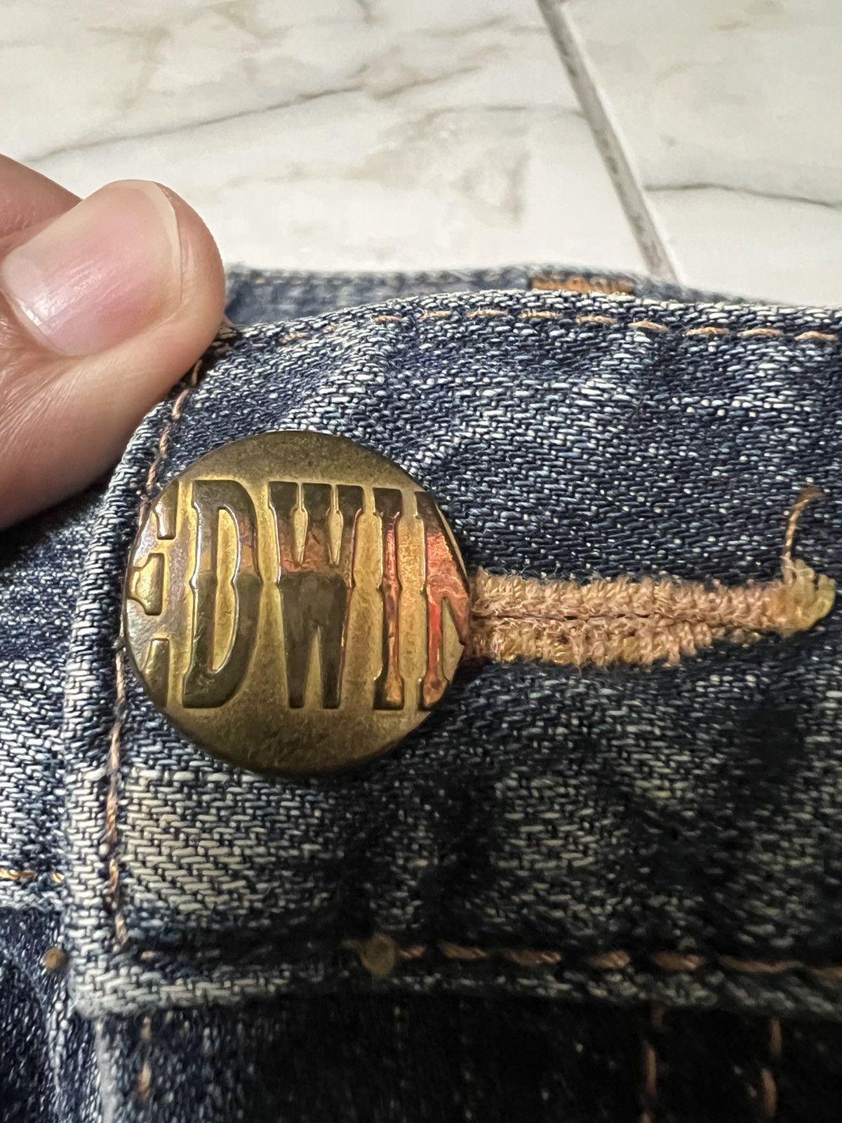 Edwin 💥Baggy💥Vintage Edwin Blue Trip Washed Distress Jean Size US 34 / EU 50 - 11 Thumbnail