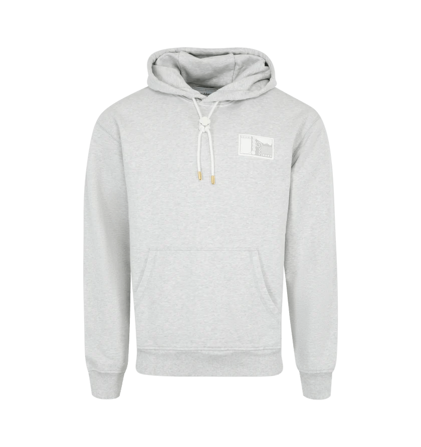 o1h1sh11224 Tennis Statues Patch Hoodie in Grey