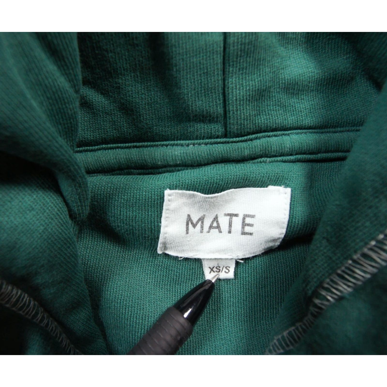 Vintage Mate Sweatshirt Womens XS/S Green Hoodie Pullover Inside Out Sweater Ladies Size S / US 4 / IT 40 - 6 Thumbnail