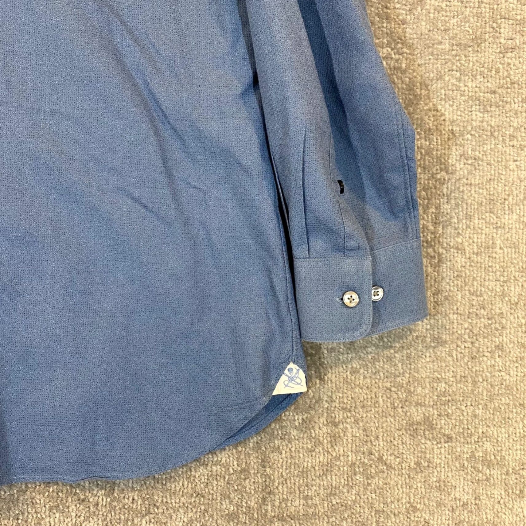 John Varvatos John Varvatos Shirt Mens 16.5 32/33 Slim Fit Button-Up Blue L/S Collared Dress Top USA Men Slim Casual Business Workwear Shirt Size US XL / EU 56 / 4 - 3 Thumbnail