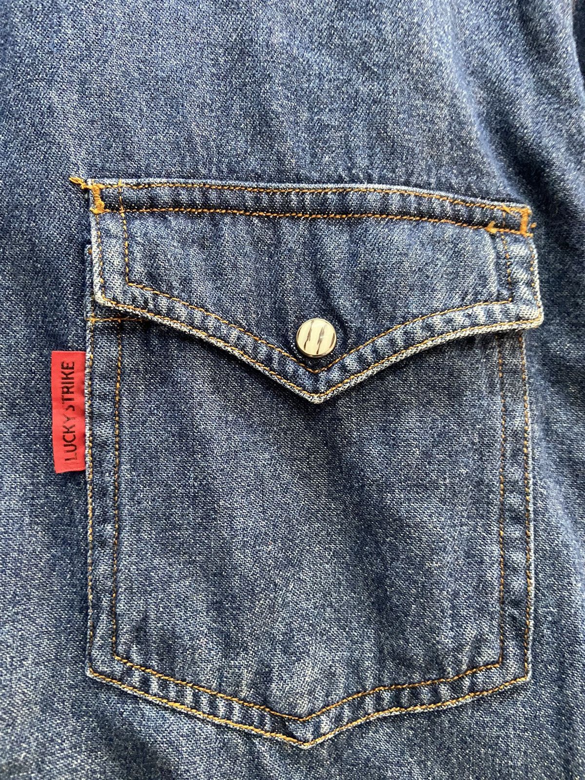 Japanese Brand VINTAGE LUCKY STRIKE WESTERN DENIM SHIRT Size US L / EU 52-54 / 3 - 3 Thumbnail