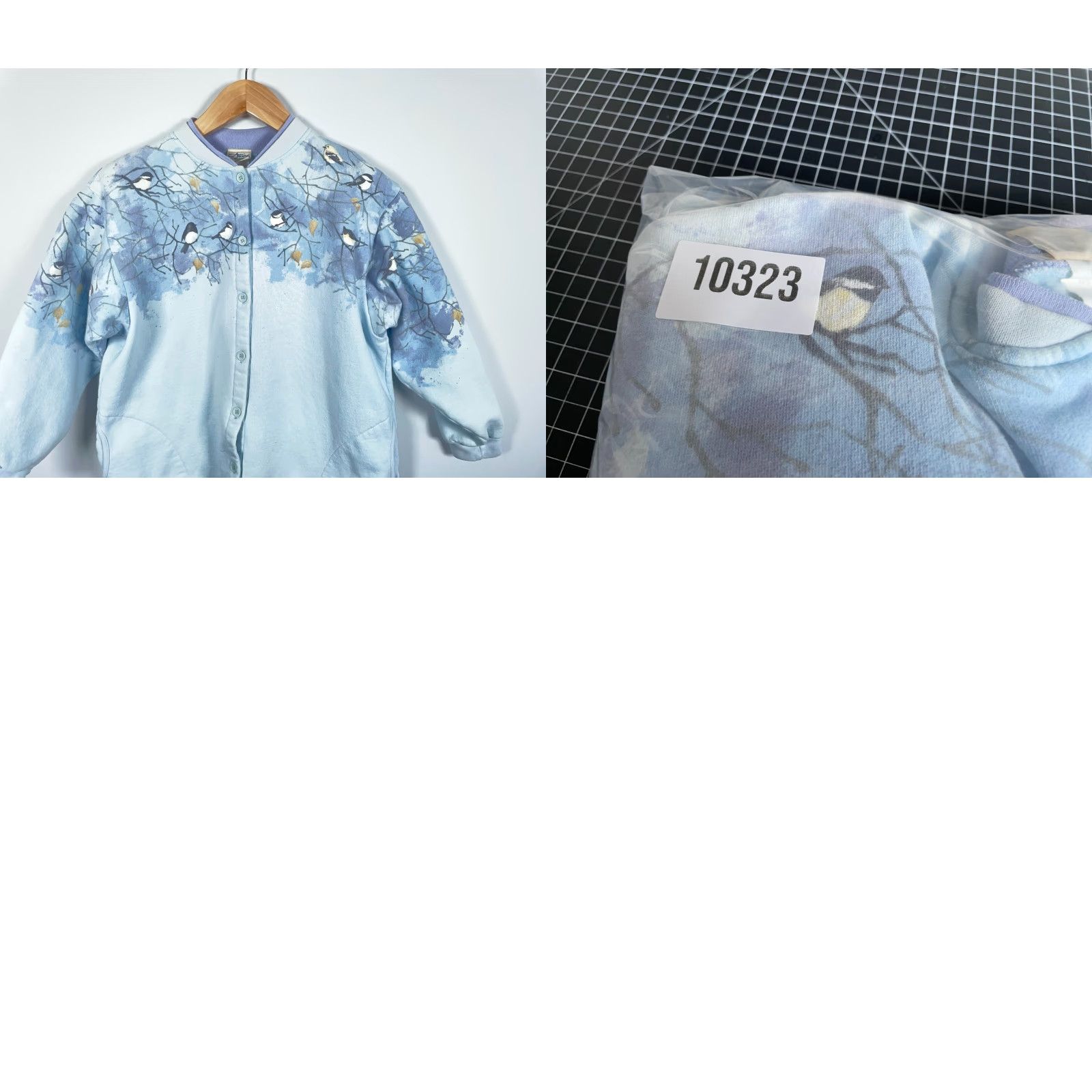 Vintage VINTAGE Artisans Sweatshirt Cardigan Women Large Blue AOP 90s Birds Nature Trees Graphic Print Free Shipping on 2nd Item Size L / US 10 / IT 46 - 9 Thumbnail