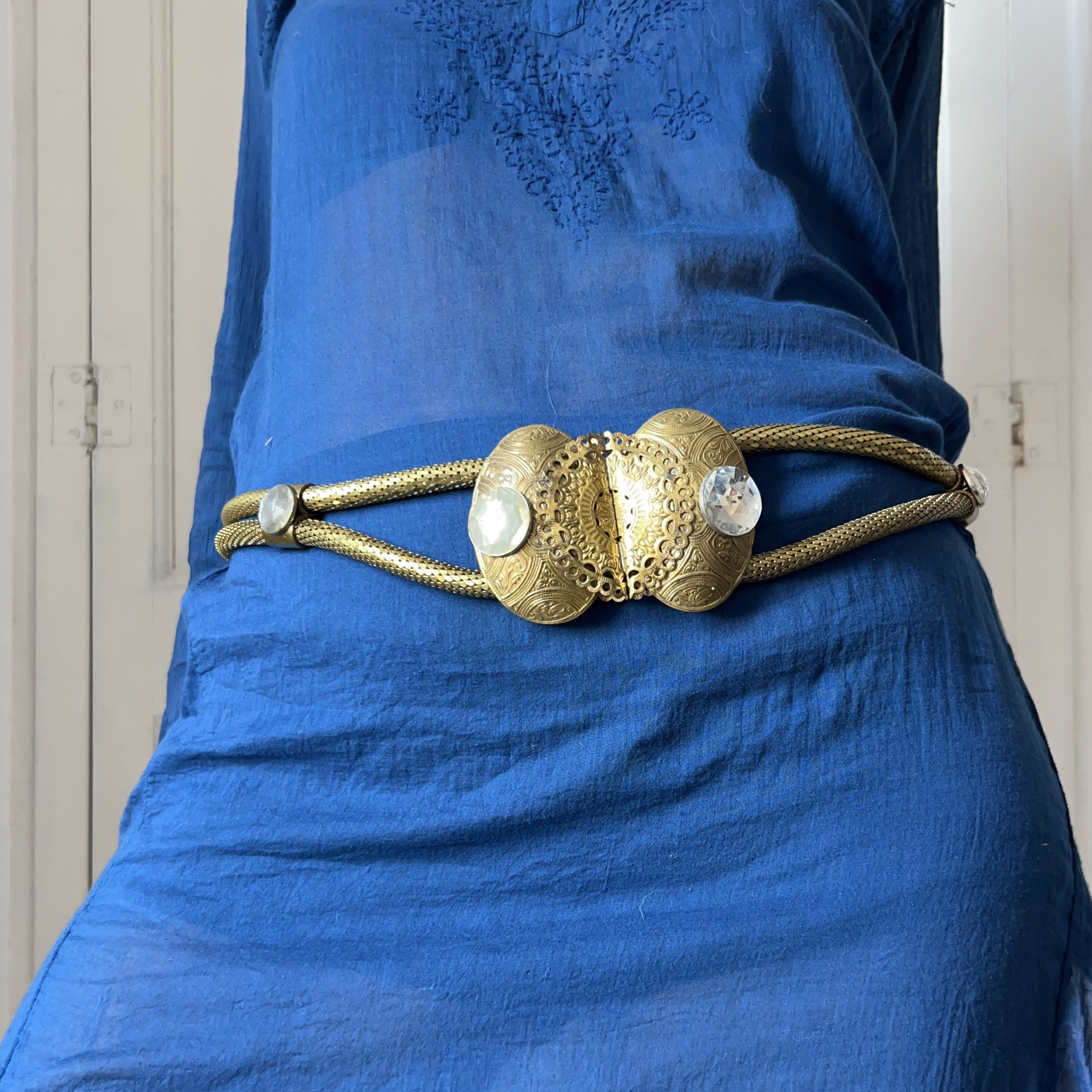 Vintage Vintage 80s Gold Mesh Snake Chain Belt Size ONE SIZE - 8 Thumbnail
