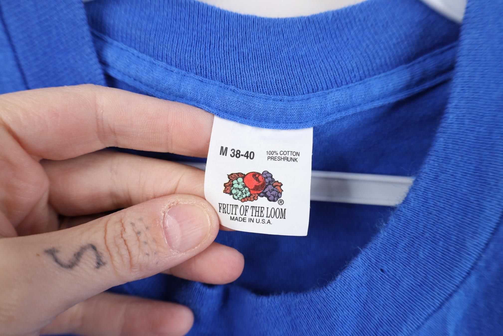 Vintage Vintage 90s Streetwear Cotton Muscle T-Shirt Pocket Blue USA Size US M / EU 48-50 / 2 - 6 Thumbnail
