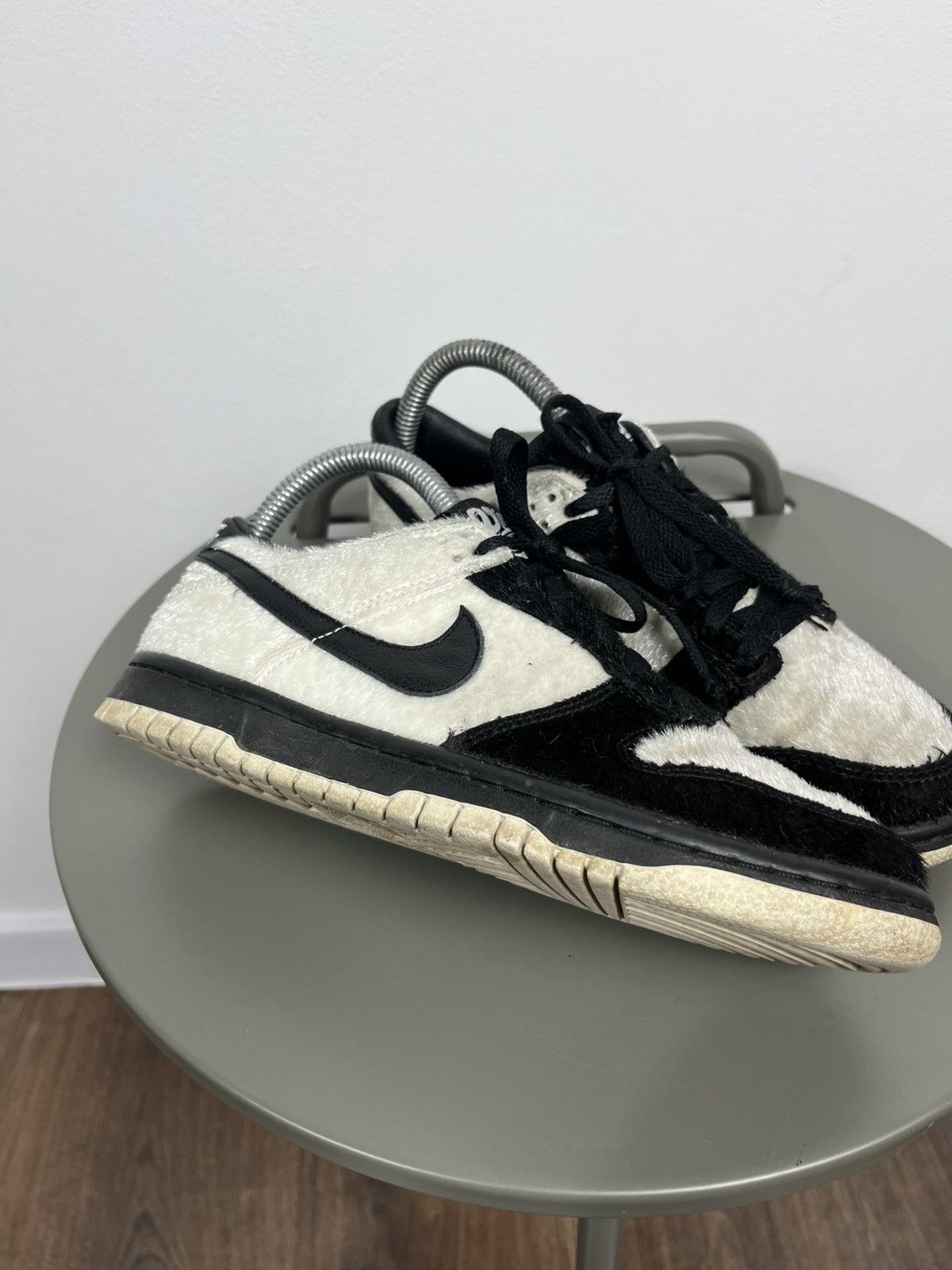 Nike Nike Dunk Low Panda Pigeon Black White Hairy Suede Sneakers Size US 6.5 / IT 36.5 - 2 Thumbnail