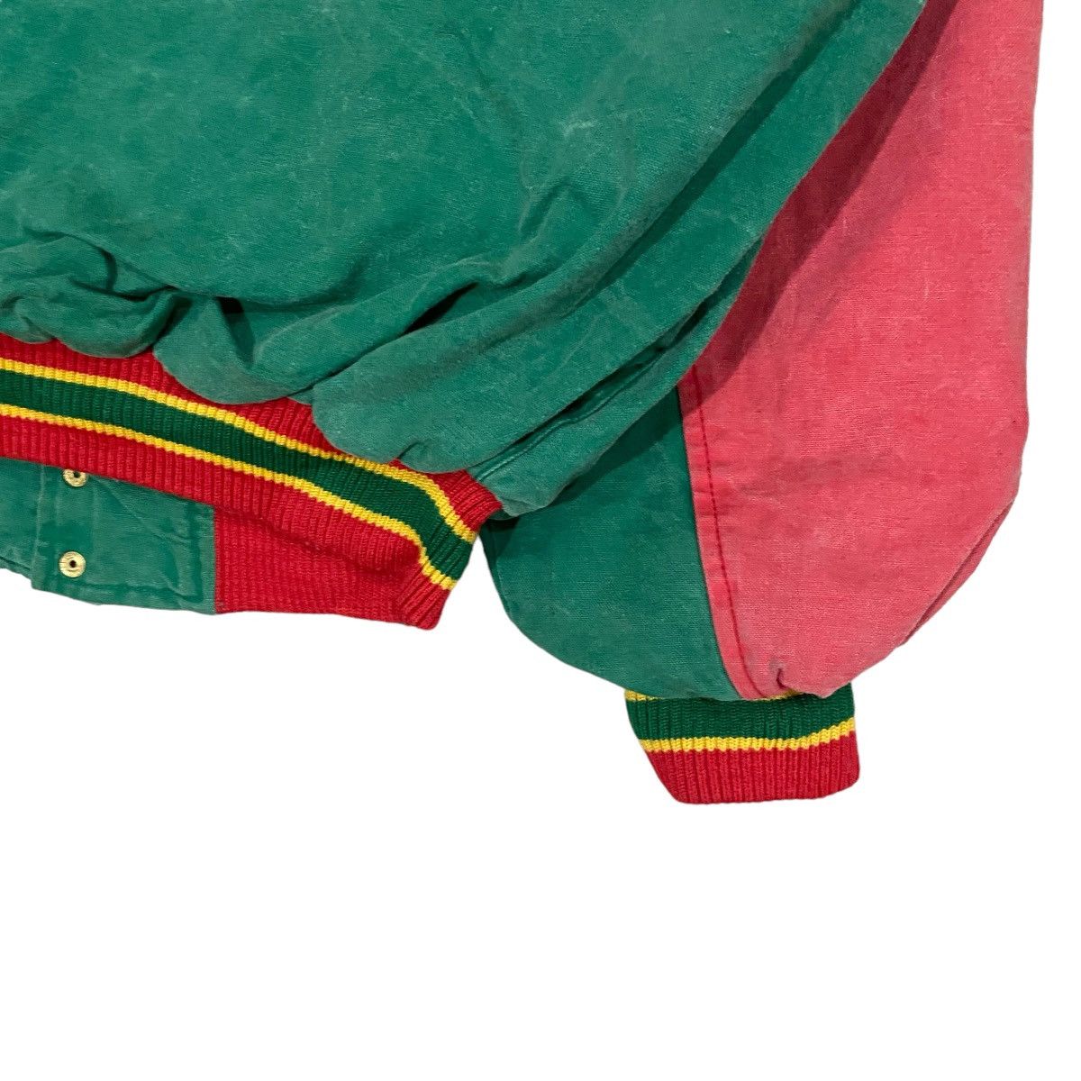 Vintage × Wrangler 🔥VINTAGE WRANGLER MULTICOLOUR RASTA VARSITY JACKET Size US L / EU 52-54 / 3 - 8 Thumbnail