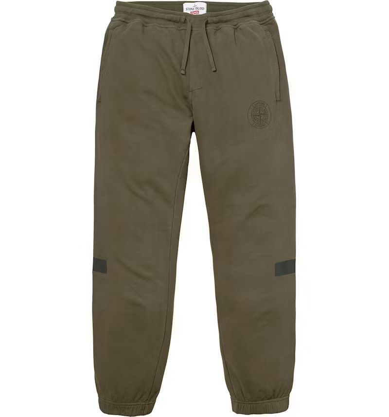 Stone Island × Supreme Used FW17 Supreme Stone Island Sweatpants Size L Olive Size US 34 / EU 50 - 14 Thumbnail